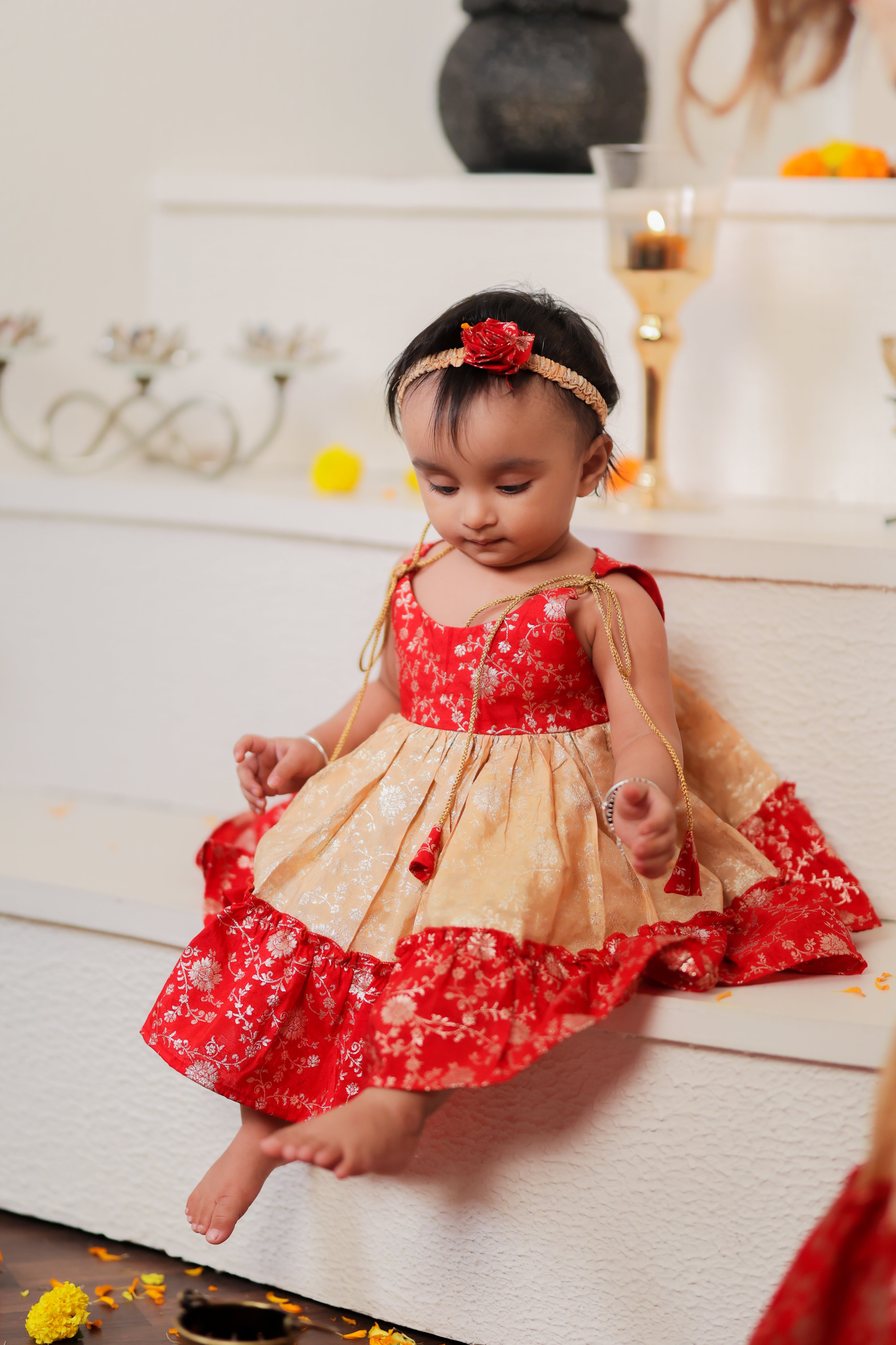 Red And Gold Family-Twinning-Sets