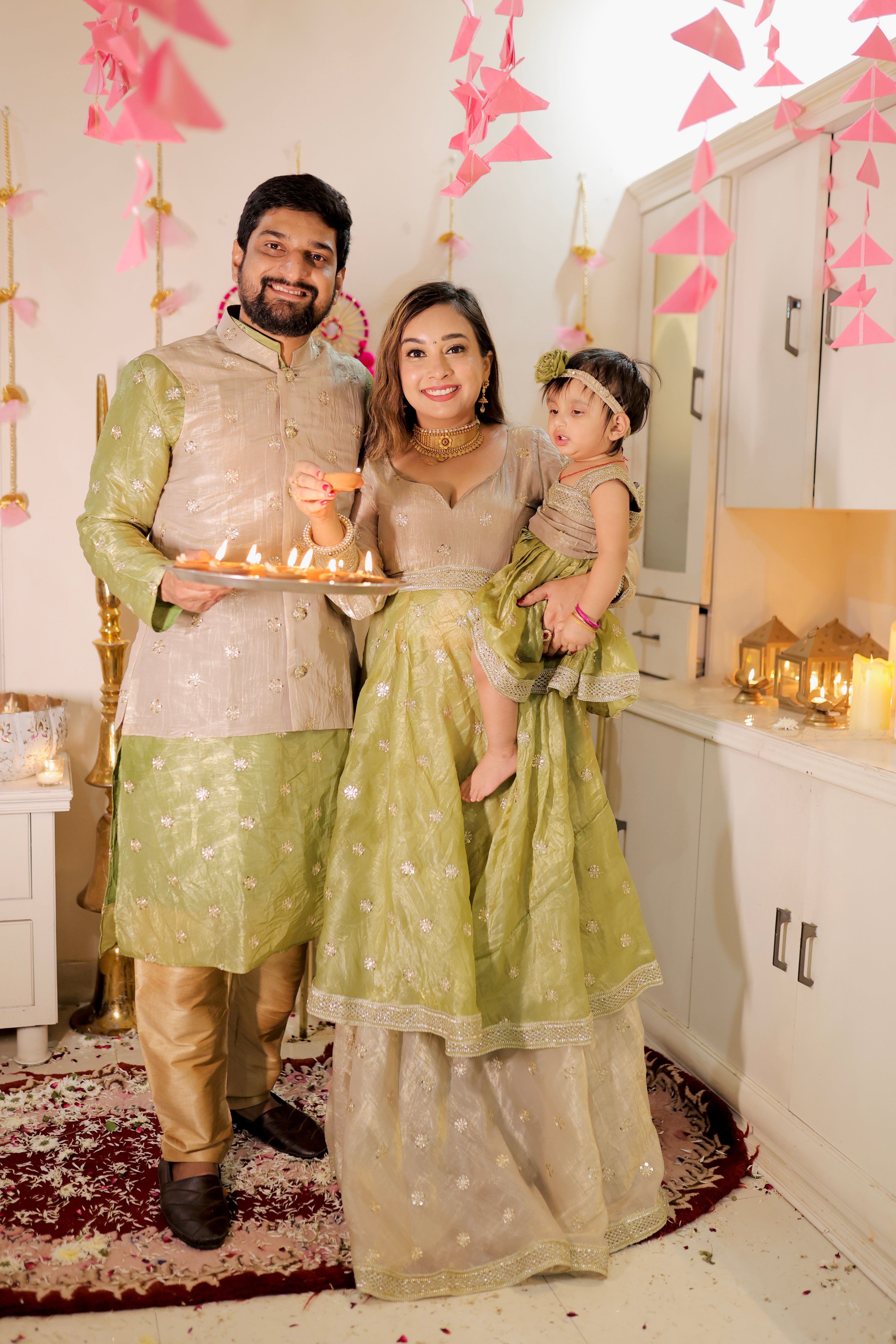 Green Anarkali Women Lehenga and Anarkali Set