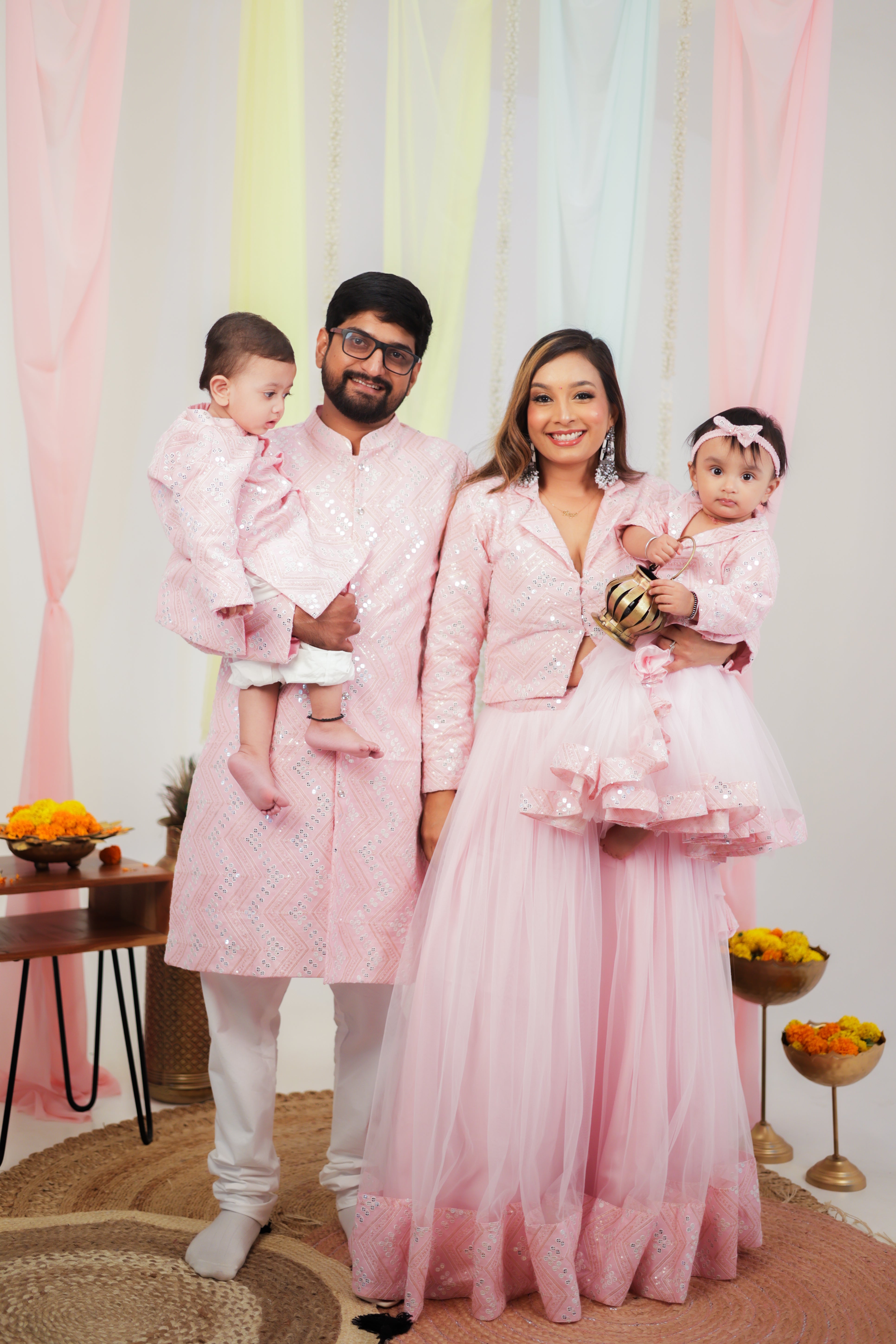 Shahi Gulab Pink Family-Twinning-Sets
