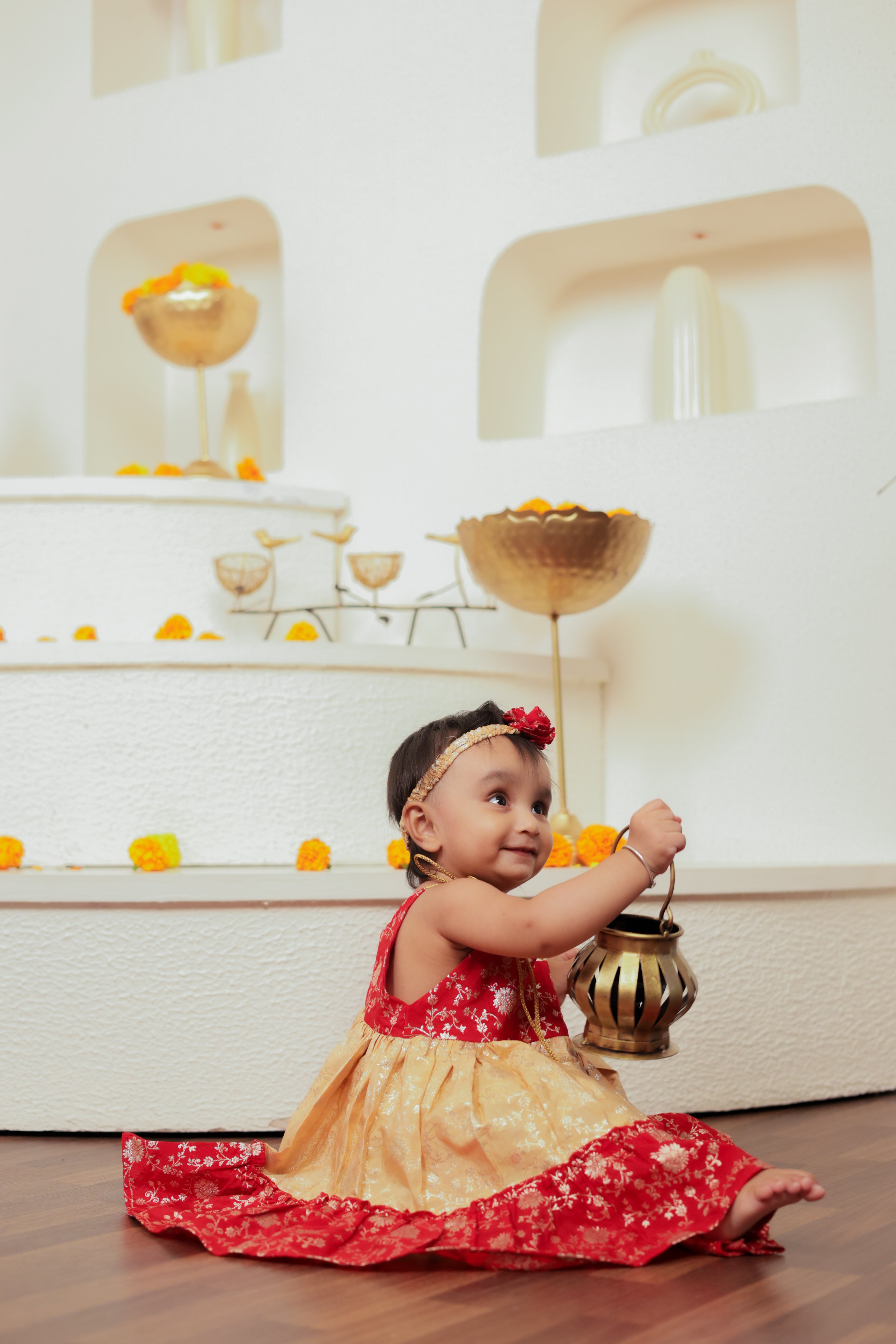 Red And Gold Family-Twinning-Sets