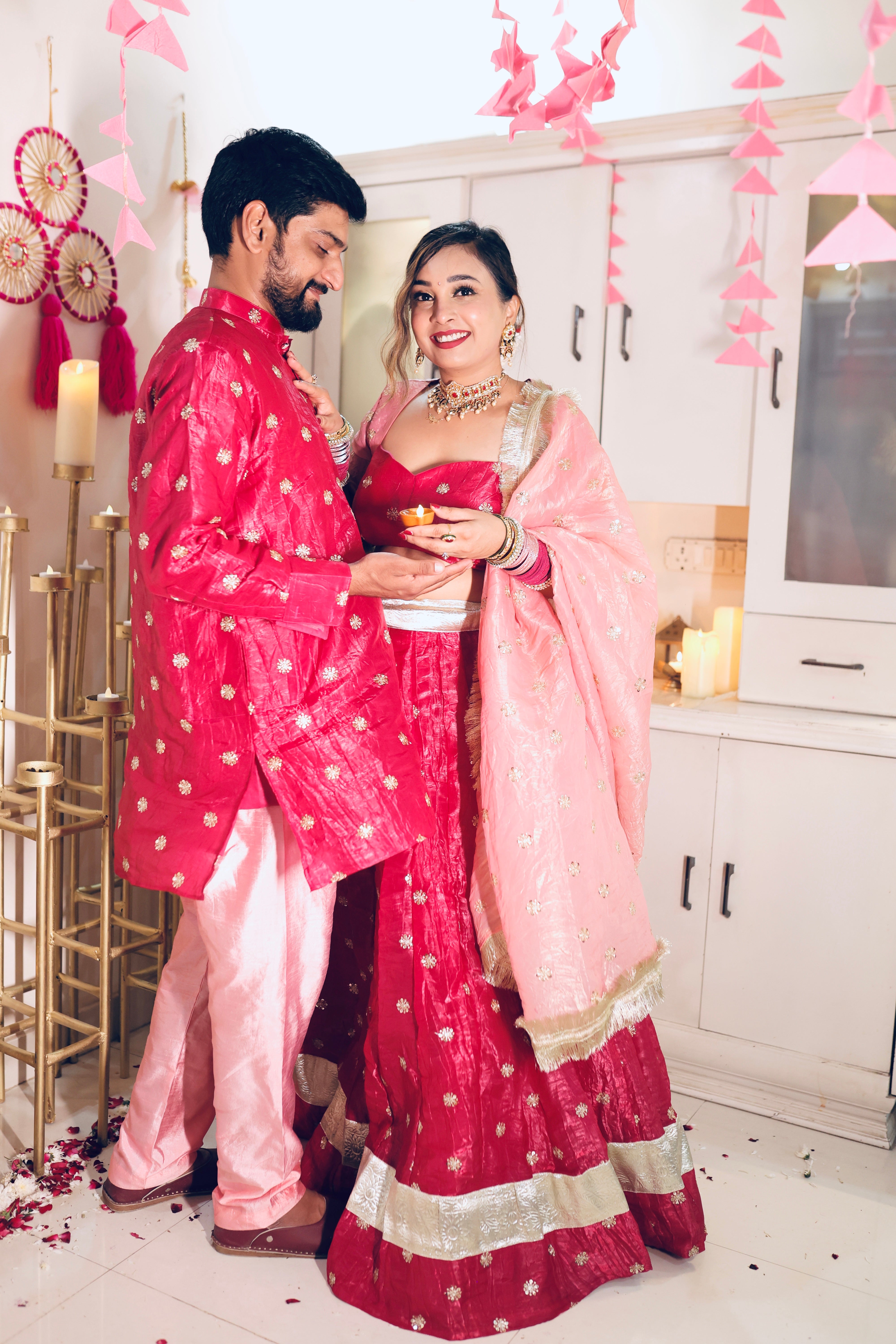 Rani Pink Women Lehenga Choli and Dupatta Set