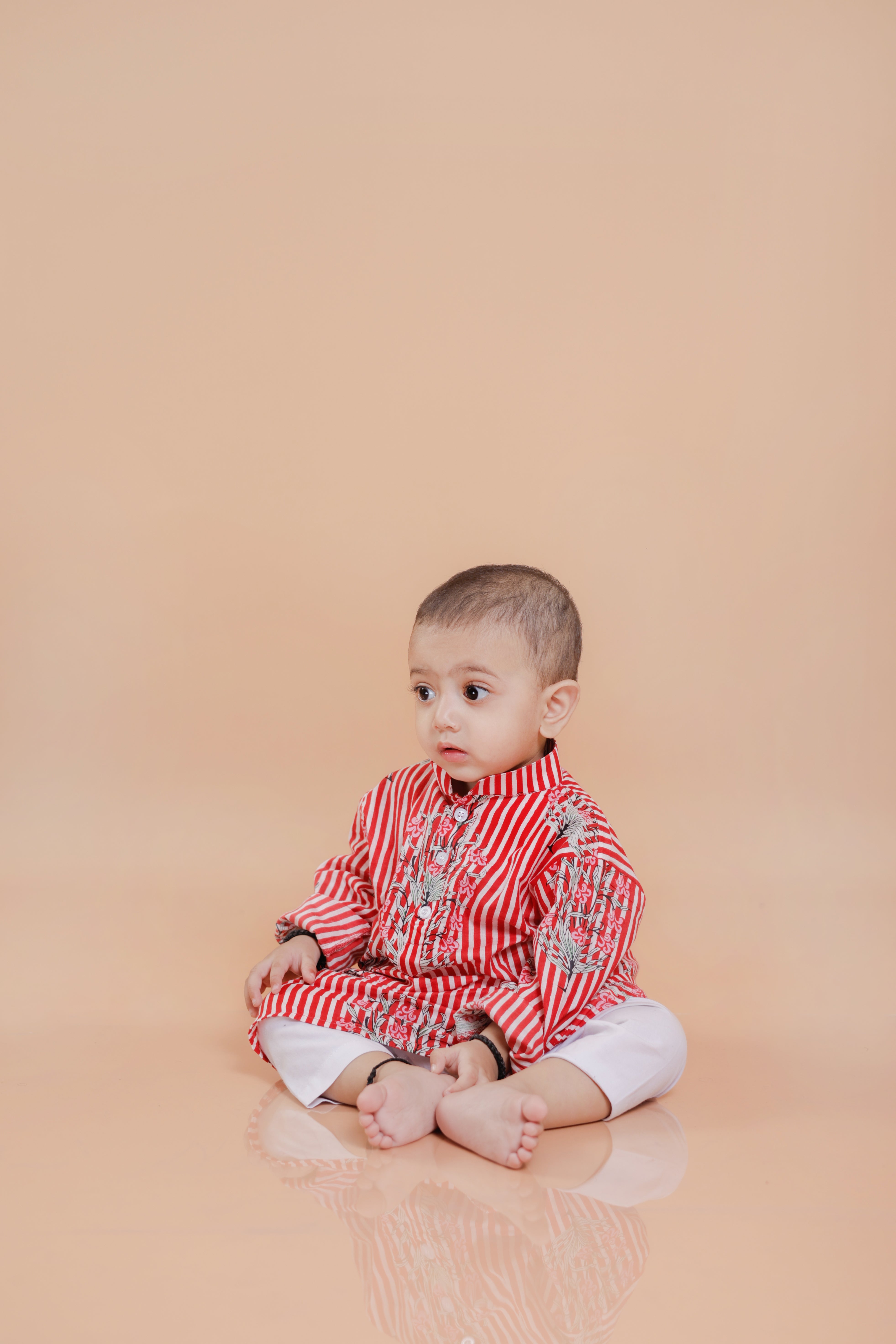 Red Anarkali Family-Twinning-Sets