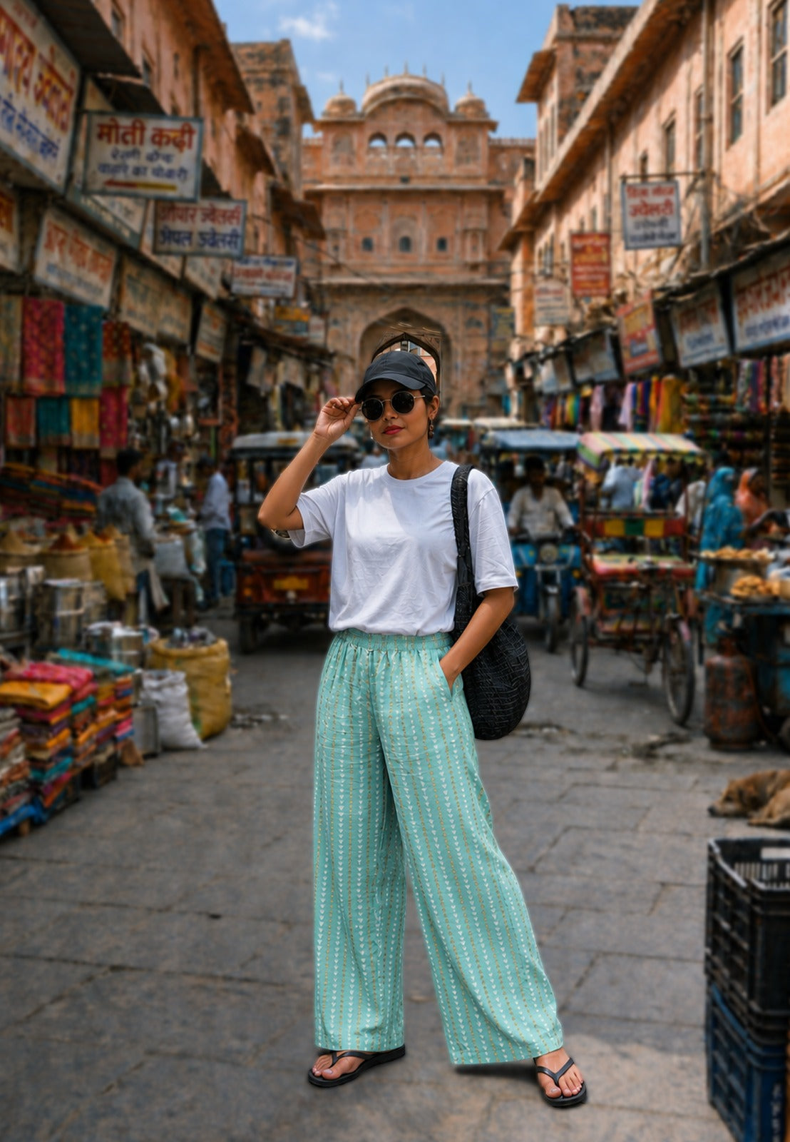 Women cotton palazzo pants for summers with pockets available in 9 colors