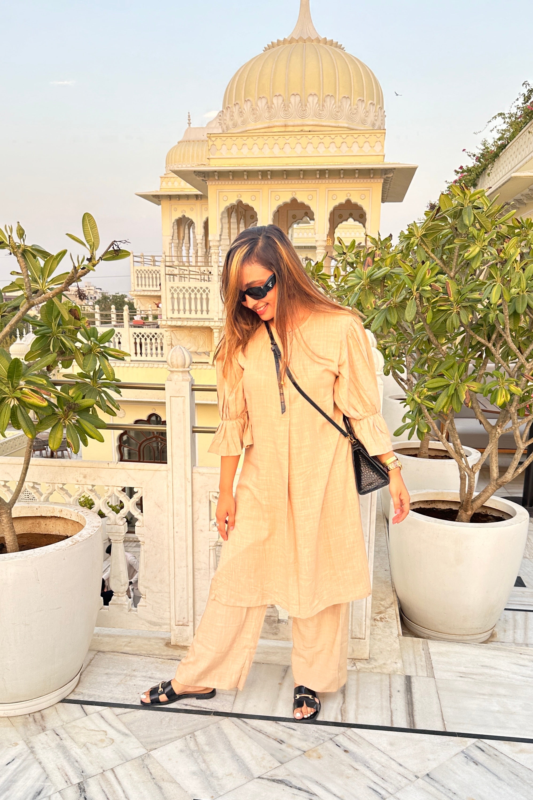 Beige Co-Ord Set Women (Kurta and Pant)