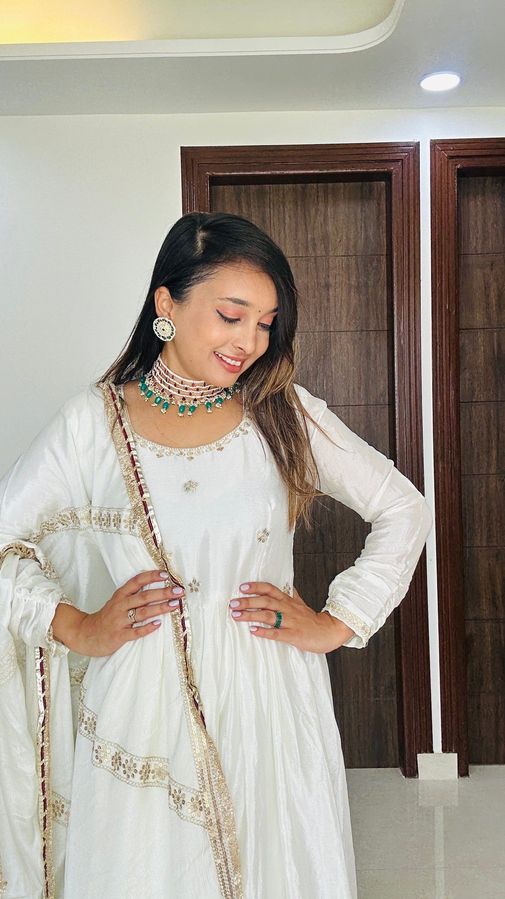 Noor-e-Nazakat Off White Anarkali Suit