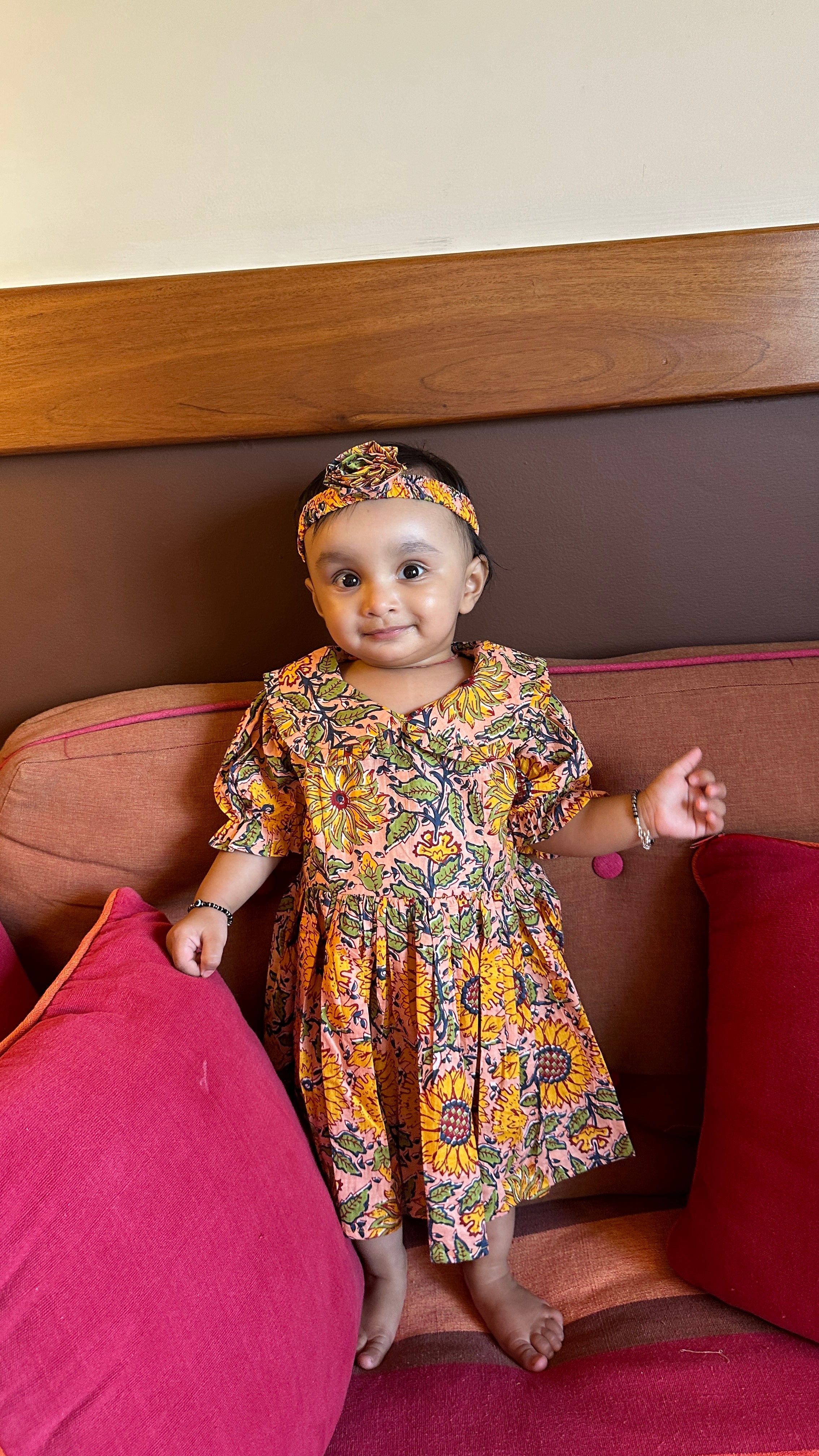 Yellow Sunflower Print Family-Twinning-Sets