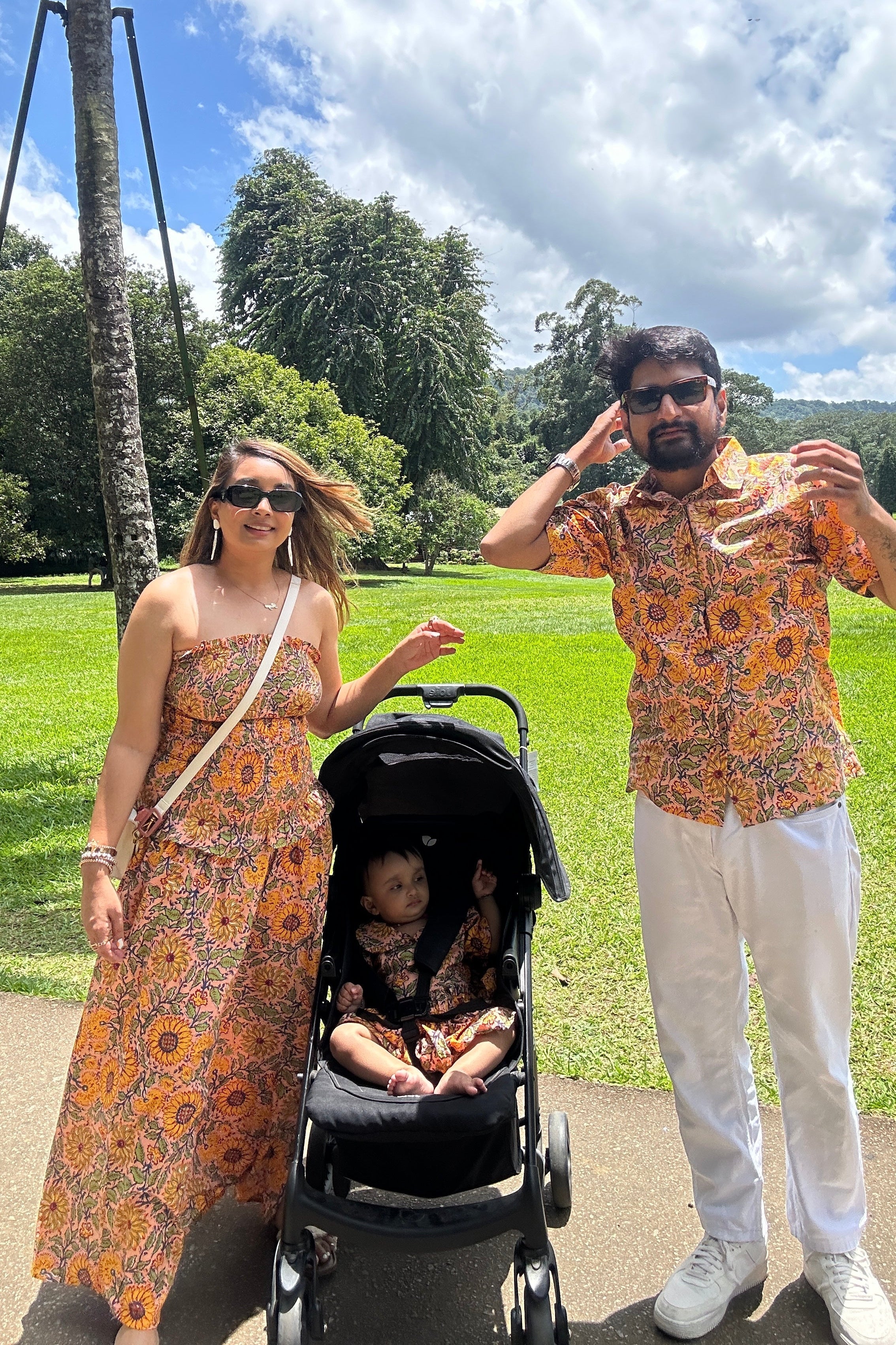 Yellow Sunflower Print Family-Twinning-Sets