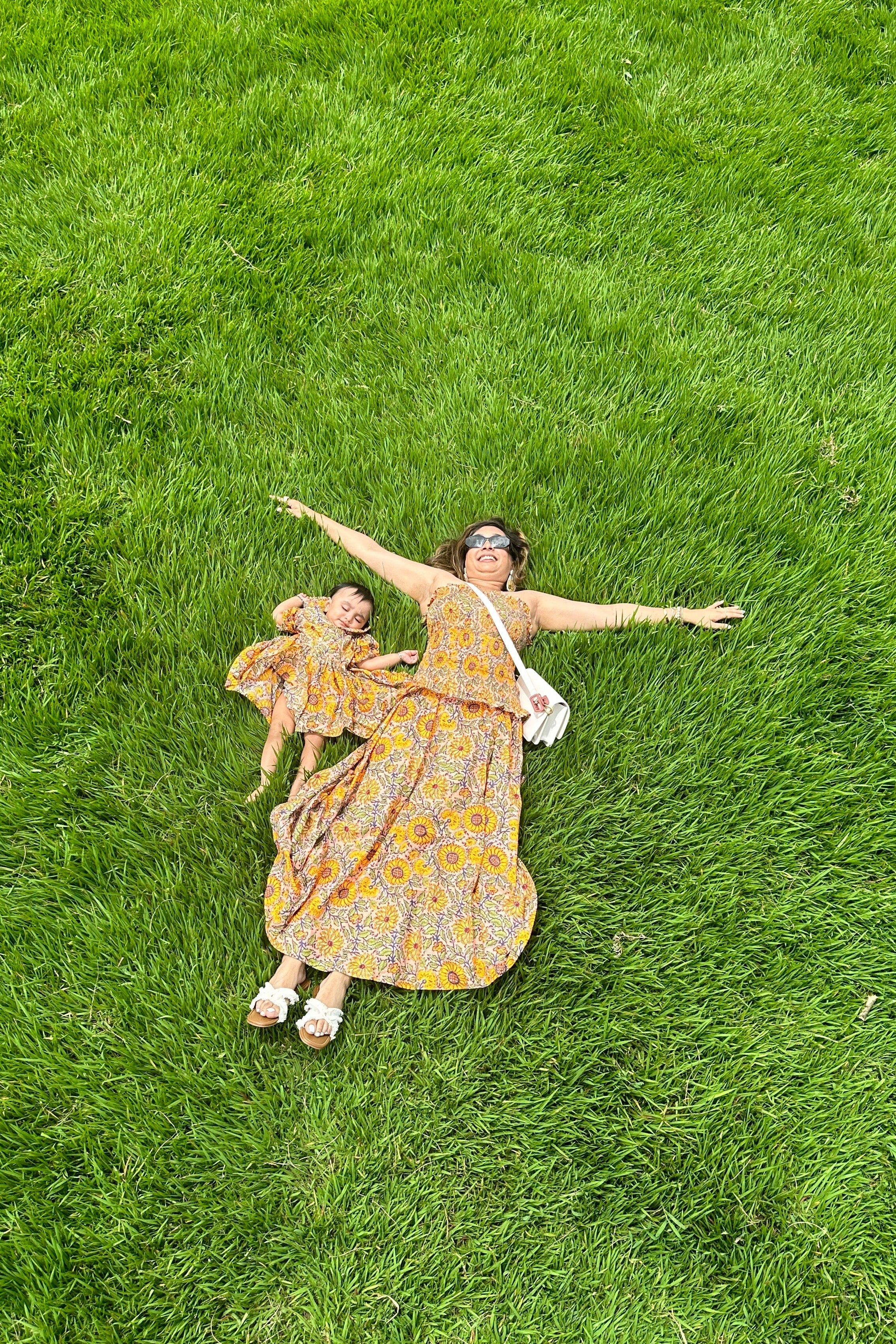 Yellow Sunflower Print Women Coord Set (Skirt and Tube Top)