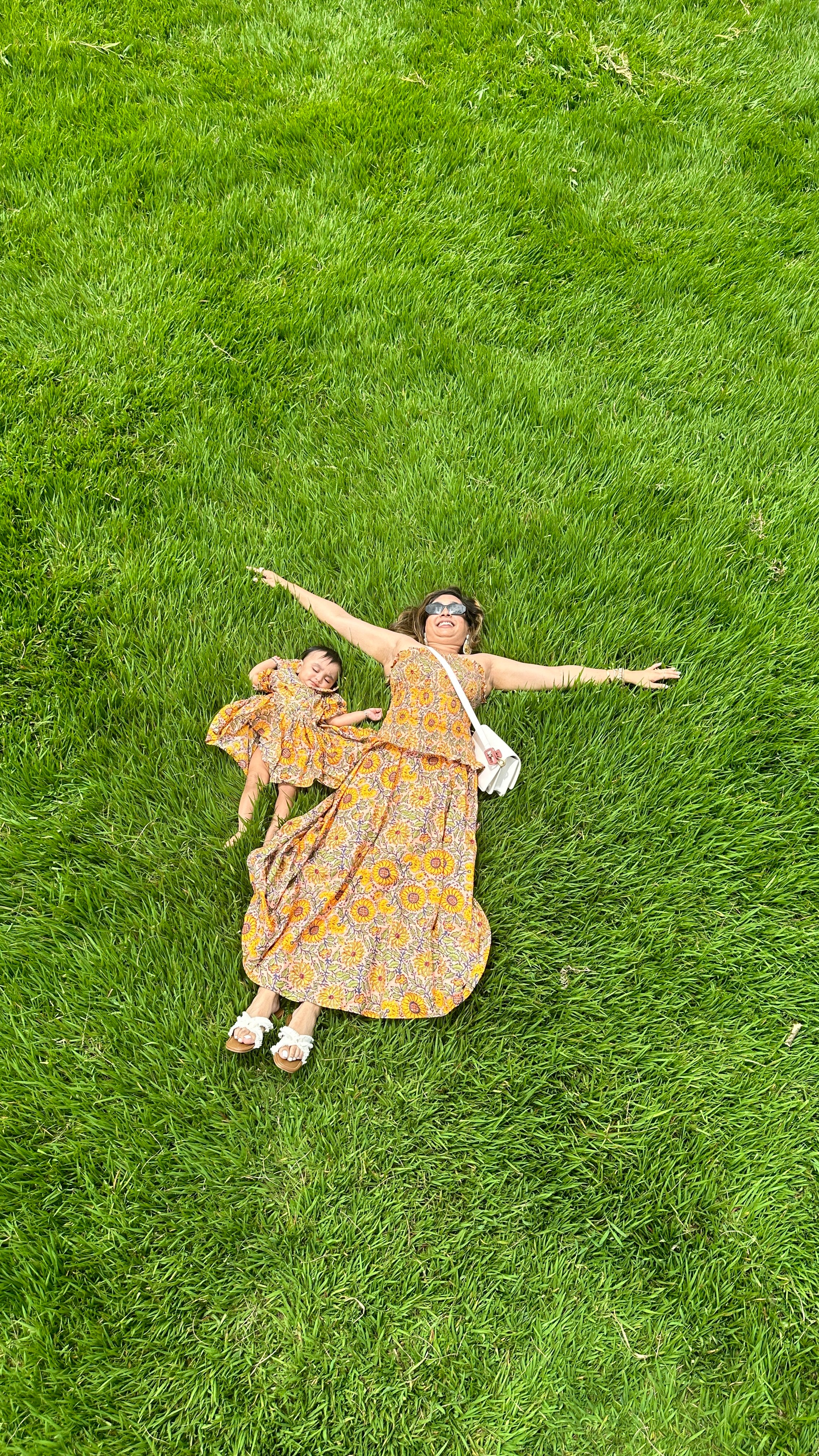 Yellow Sunflower Print Family-Twinning-Sets