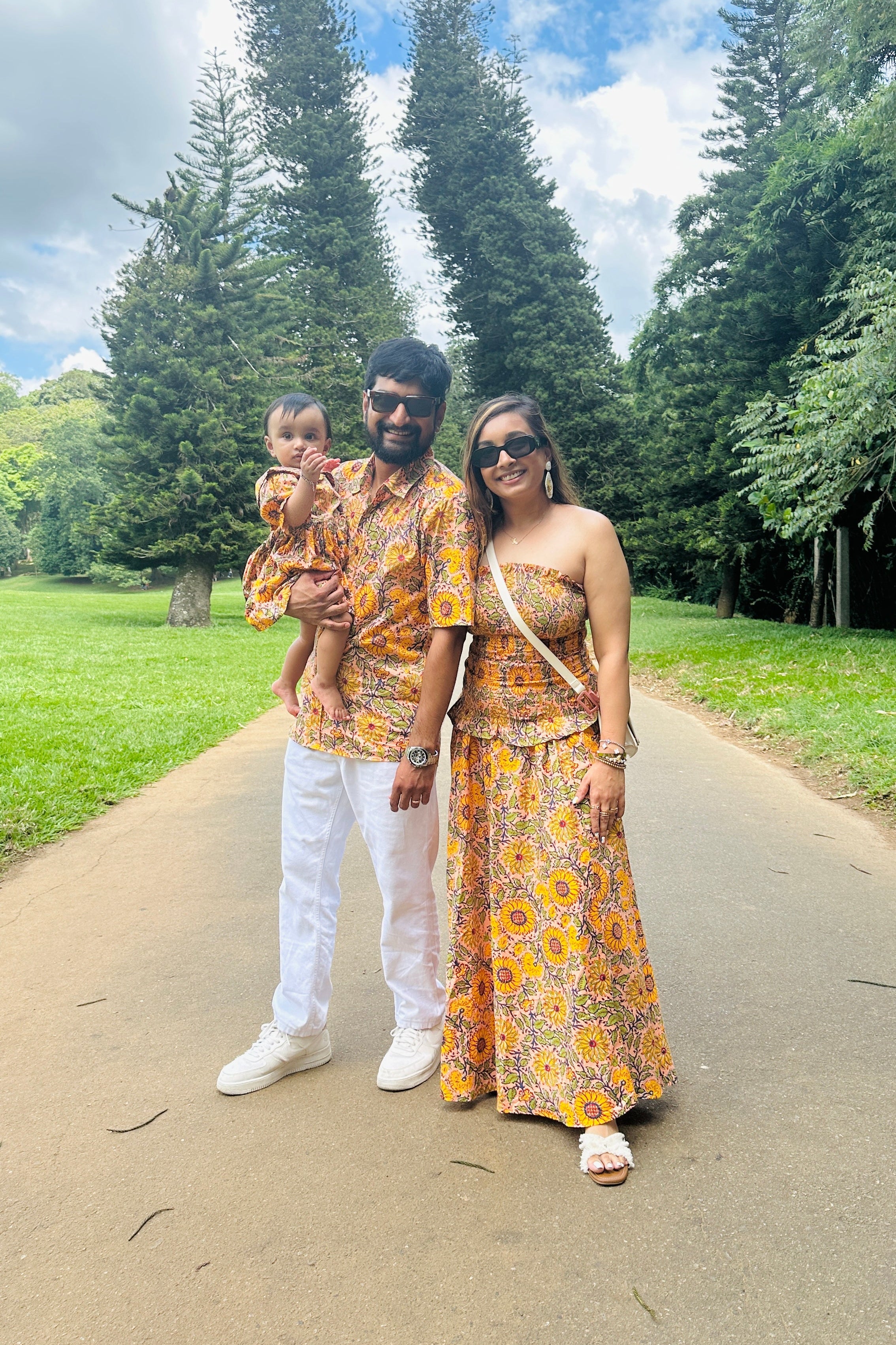 Yellow Sunflower Print Family-Twinning-Sets