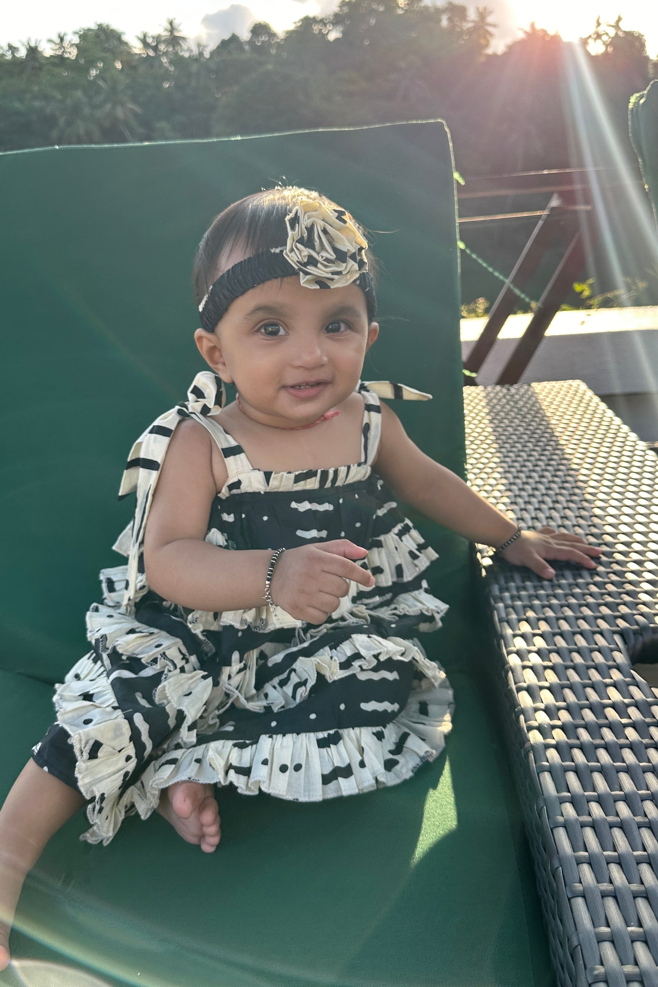 Blue And Cream Baby Girl Dress