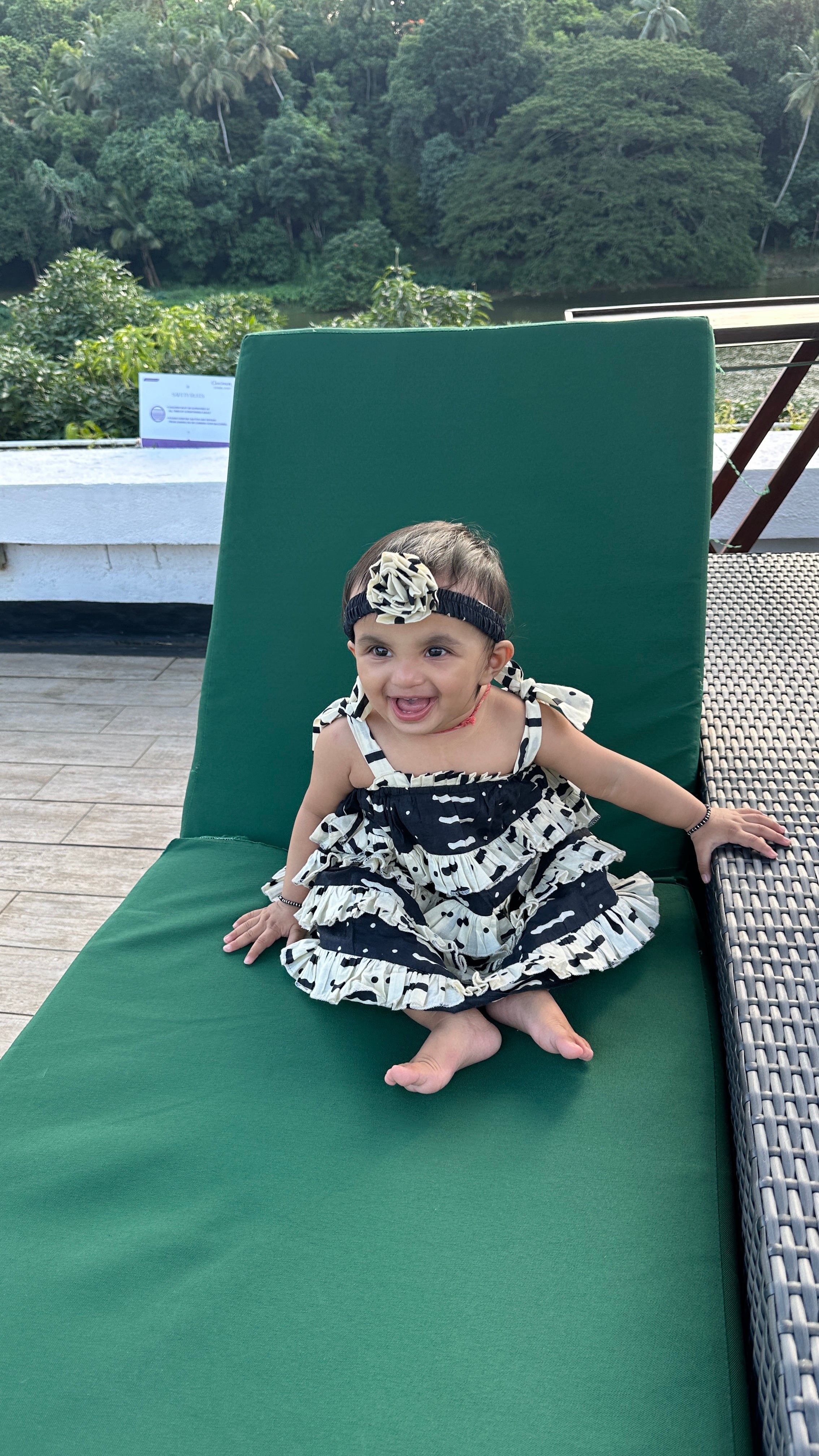 Blue And Cream Baby Girl Dress