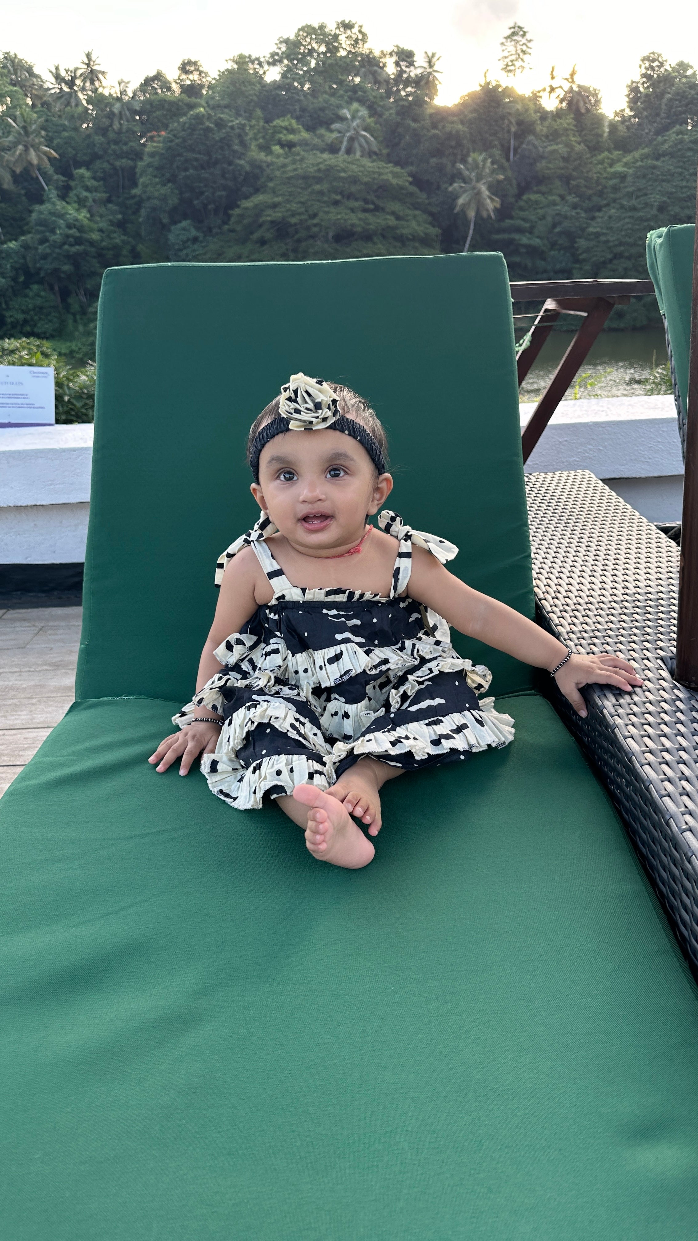 Blue And Cream Baby Girl Dress