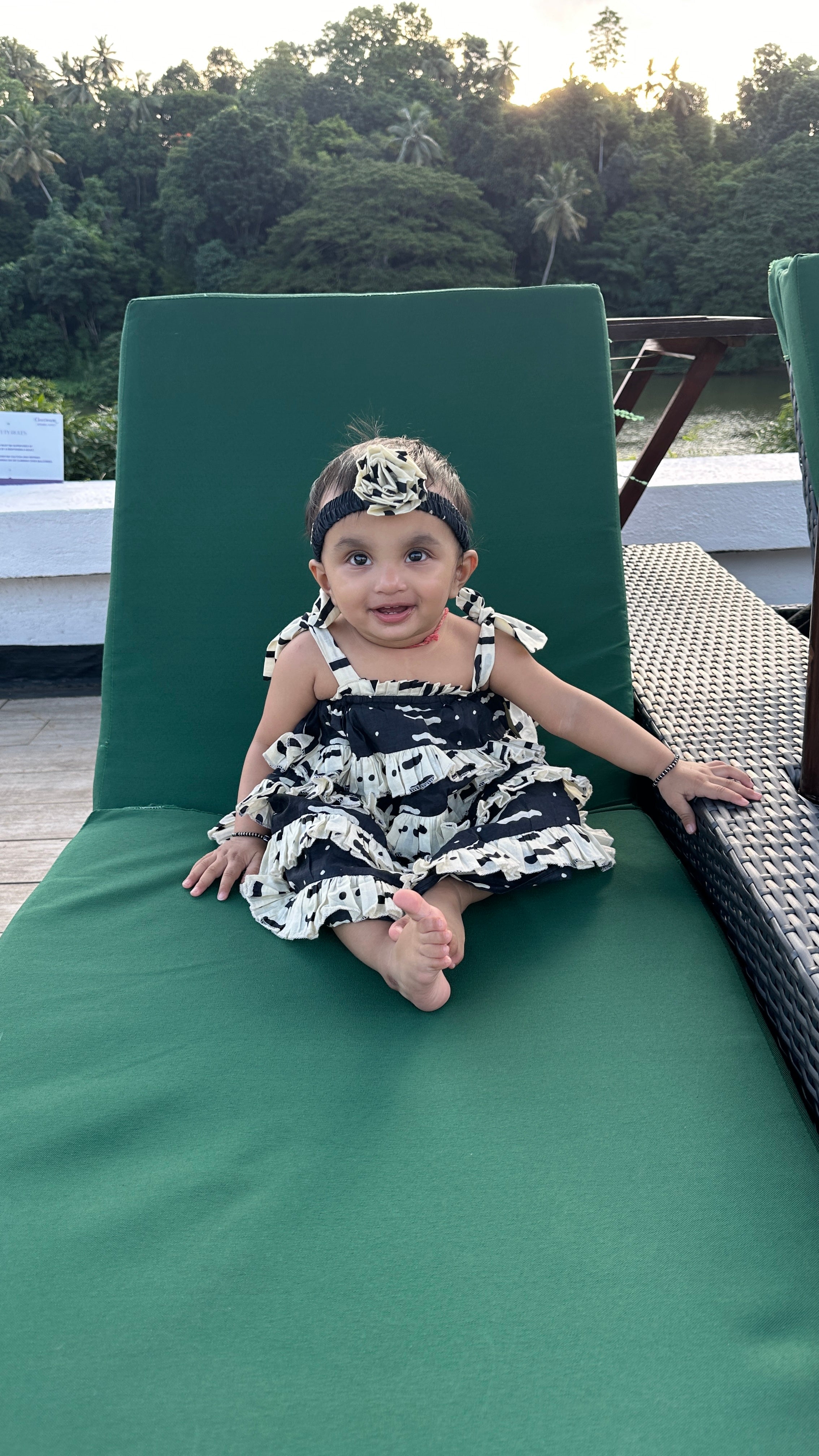 Blue And Cream Baby Girl Dress