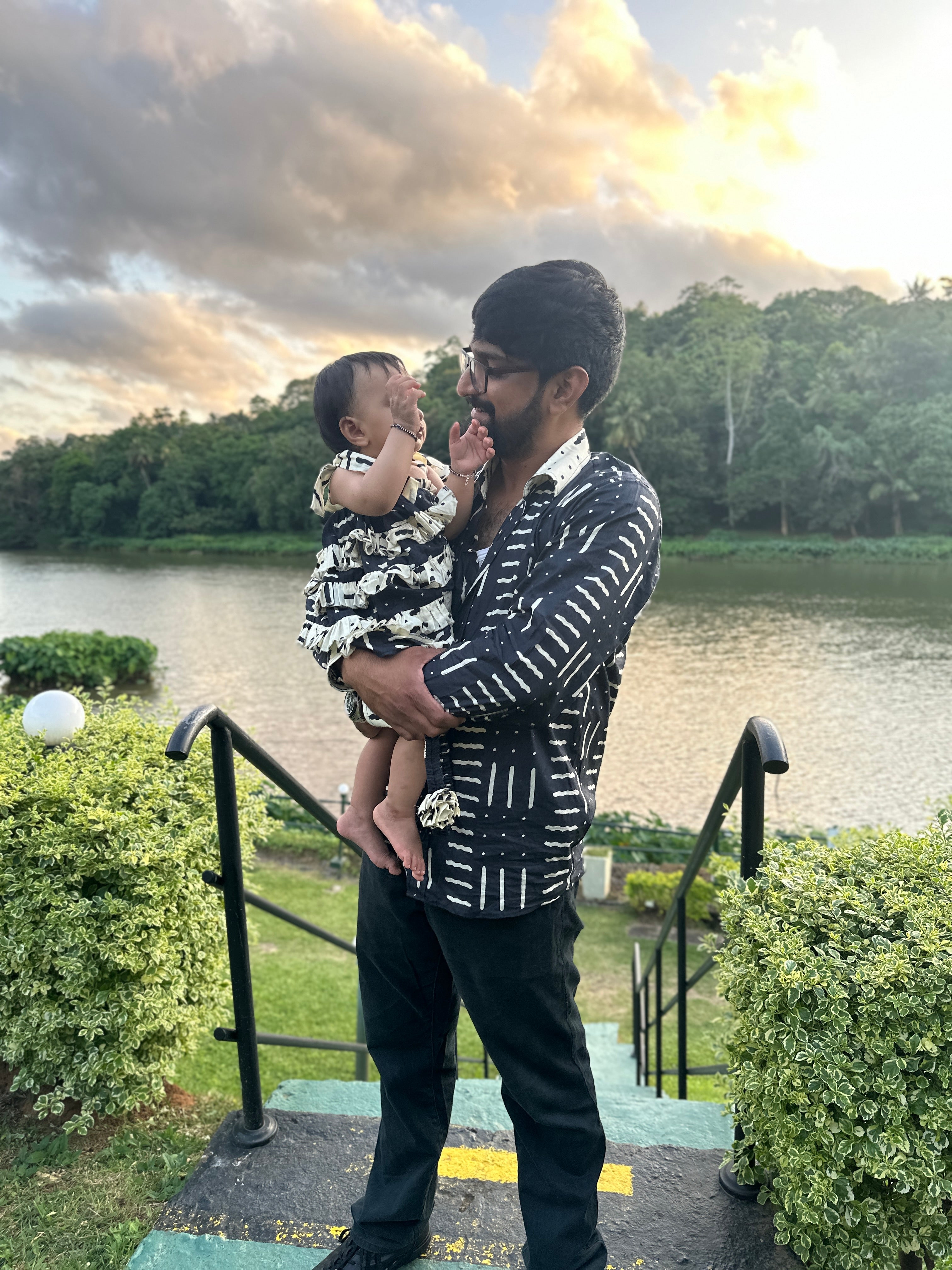 Blue And Cream Family-Twinning-Sets