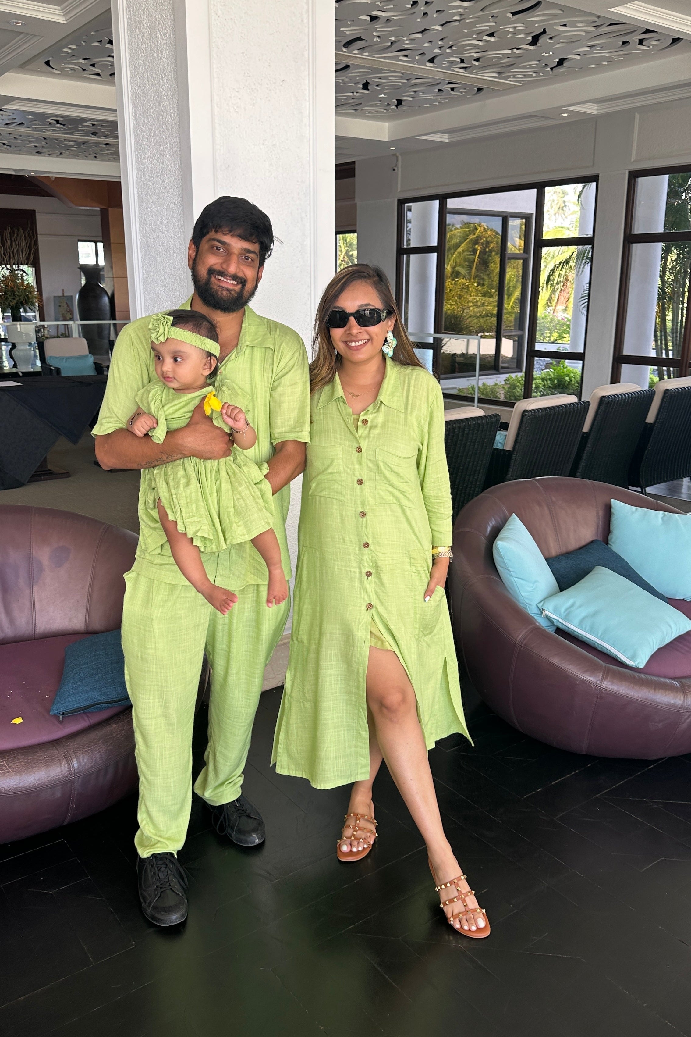 Pista Green Women Collar Dress