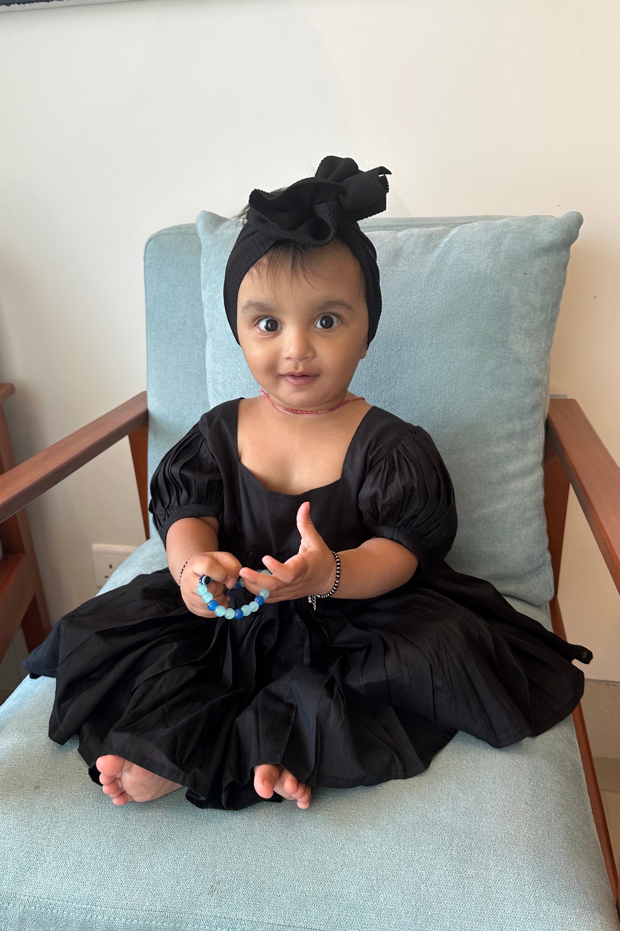 Solid Black Baby Girl Party Dress