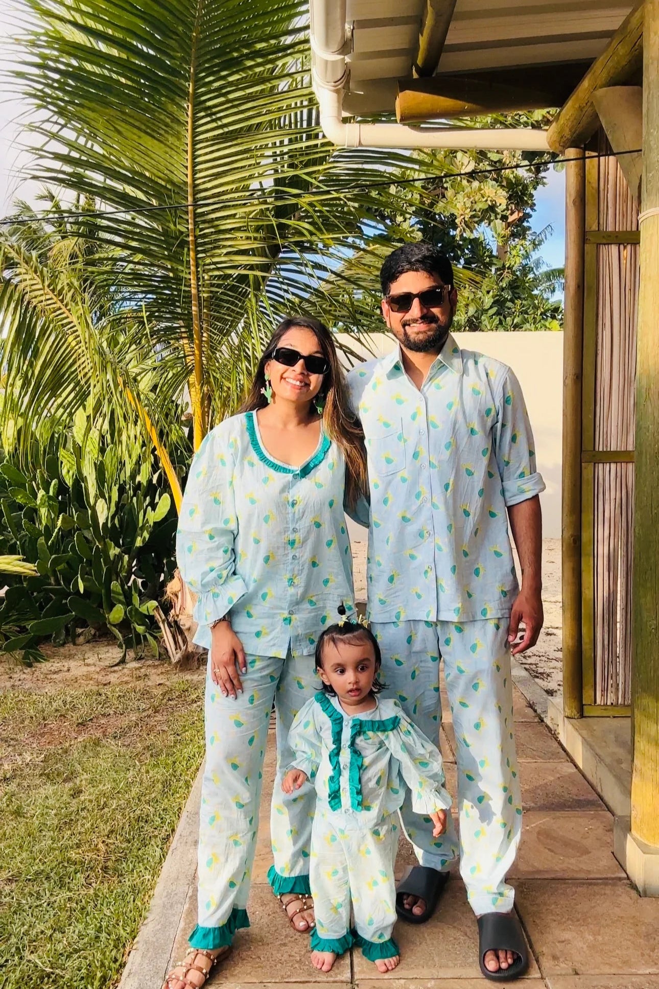 Turtle Print Twinning Cotton Man Night Suit