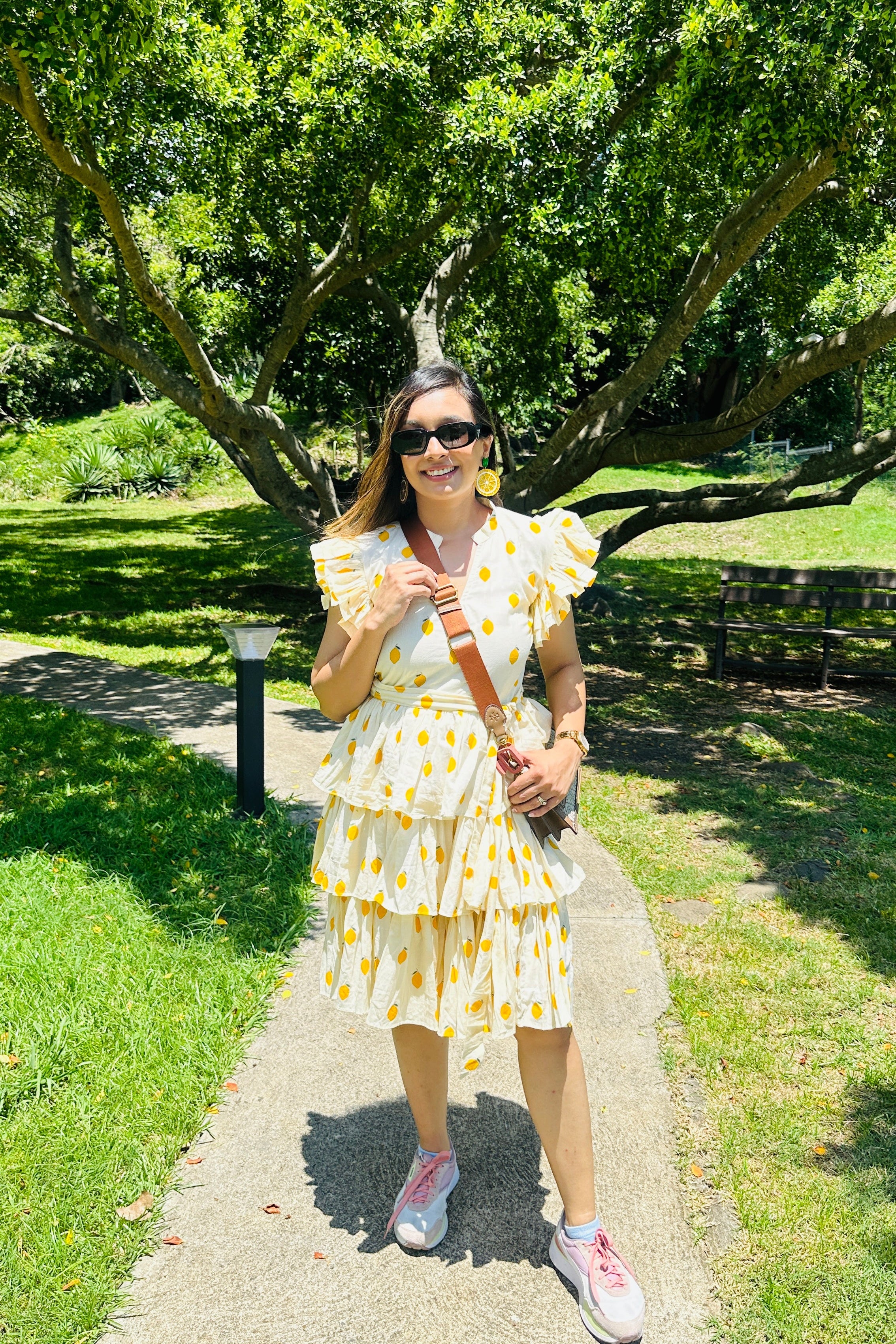 Lemon Print 100% Cotton Dress for Women