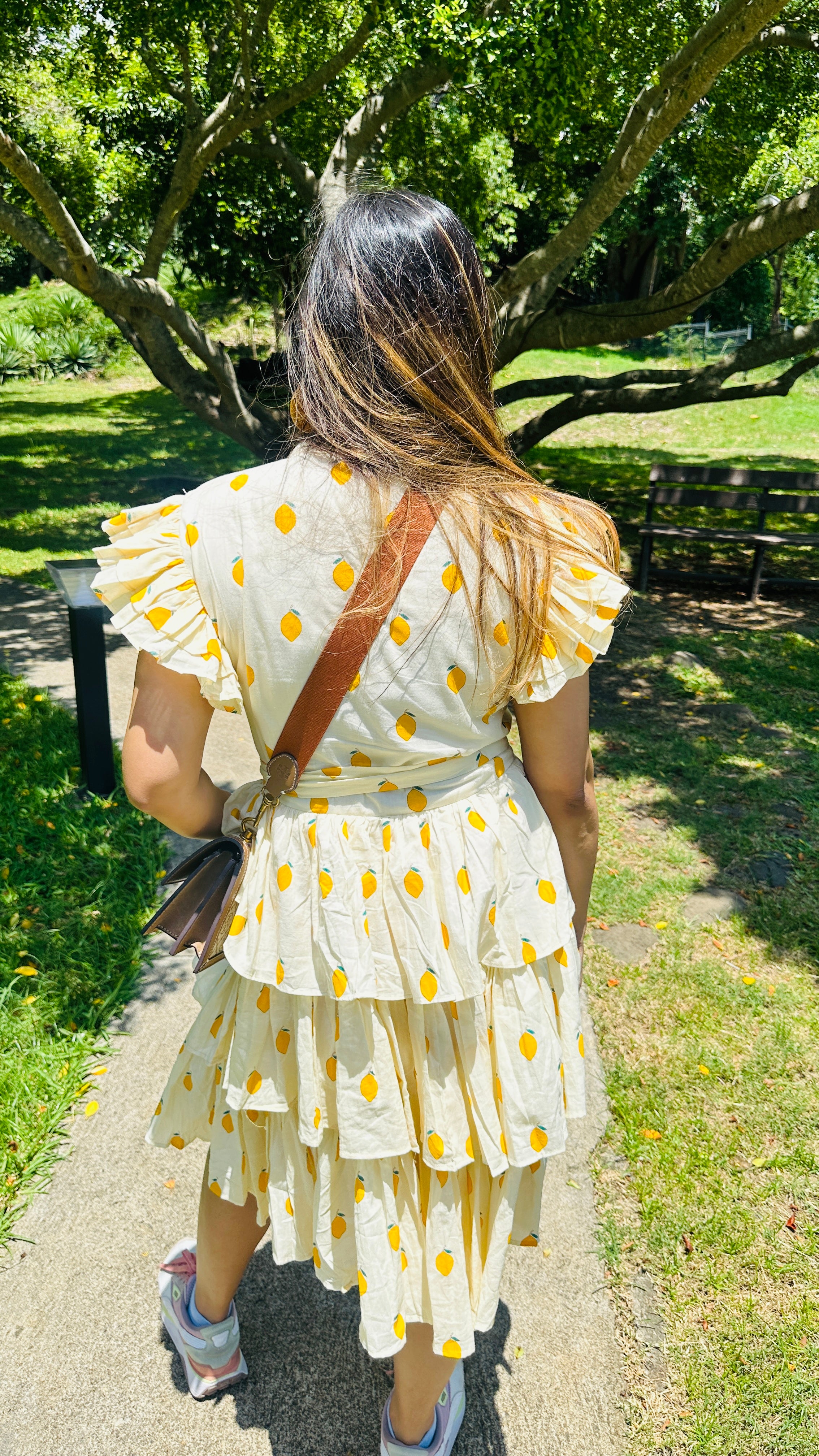 Lemon Print 100% Cotton Dress for Women