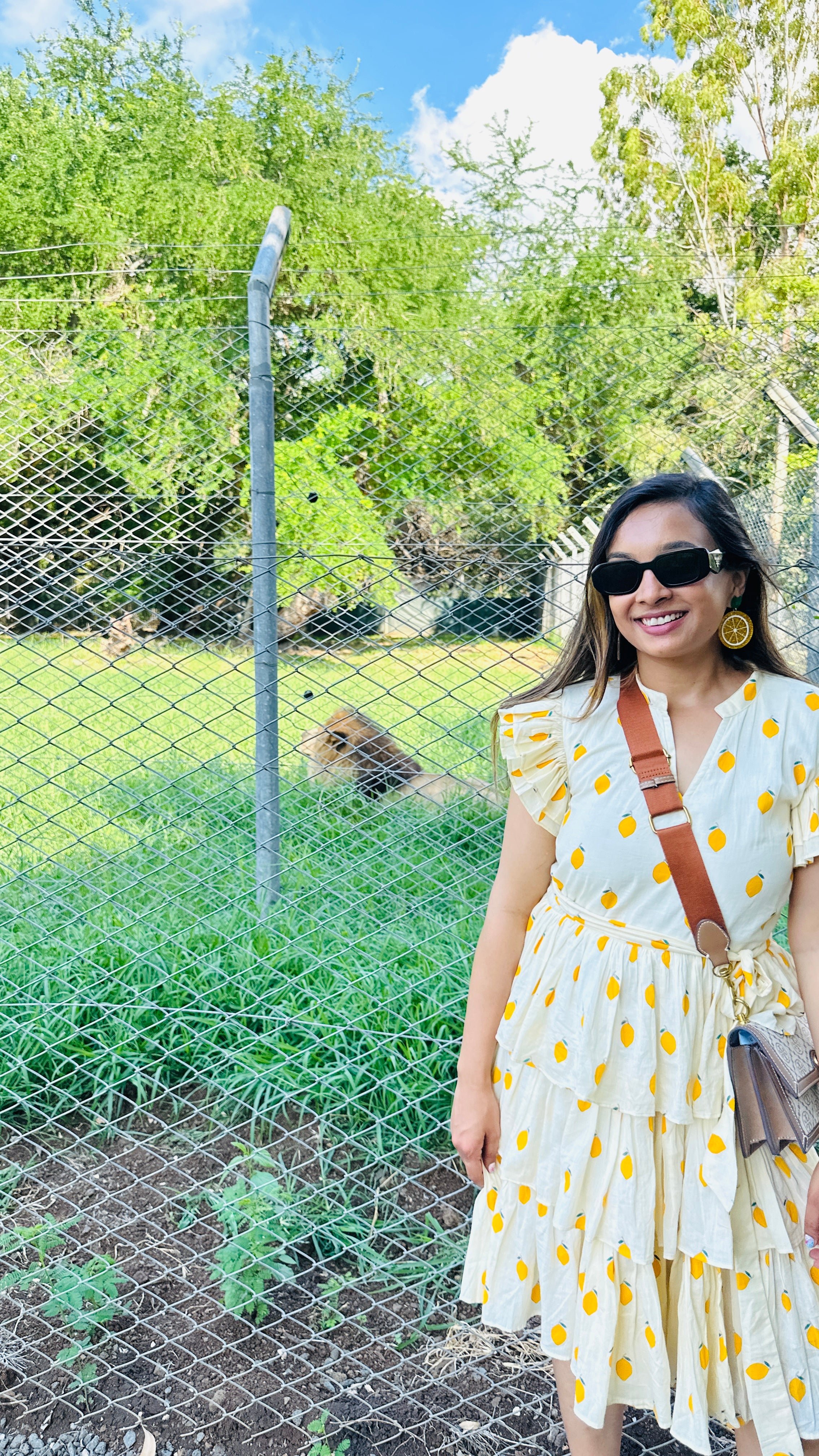 Lemon Print 100% Cotton Dress for Women