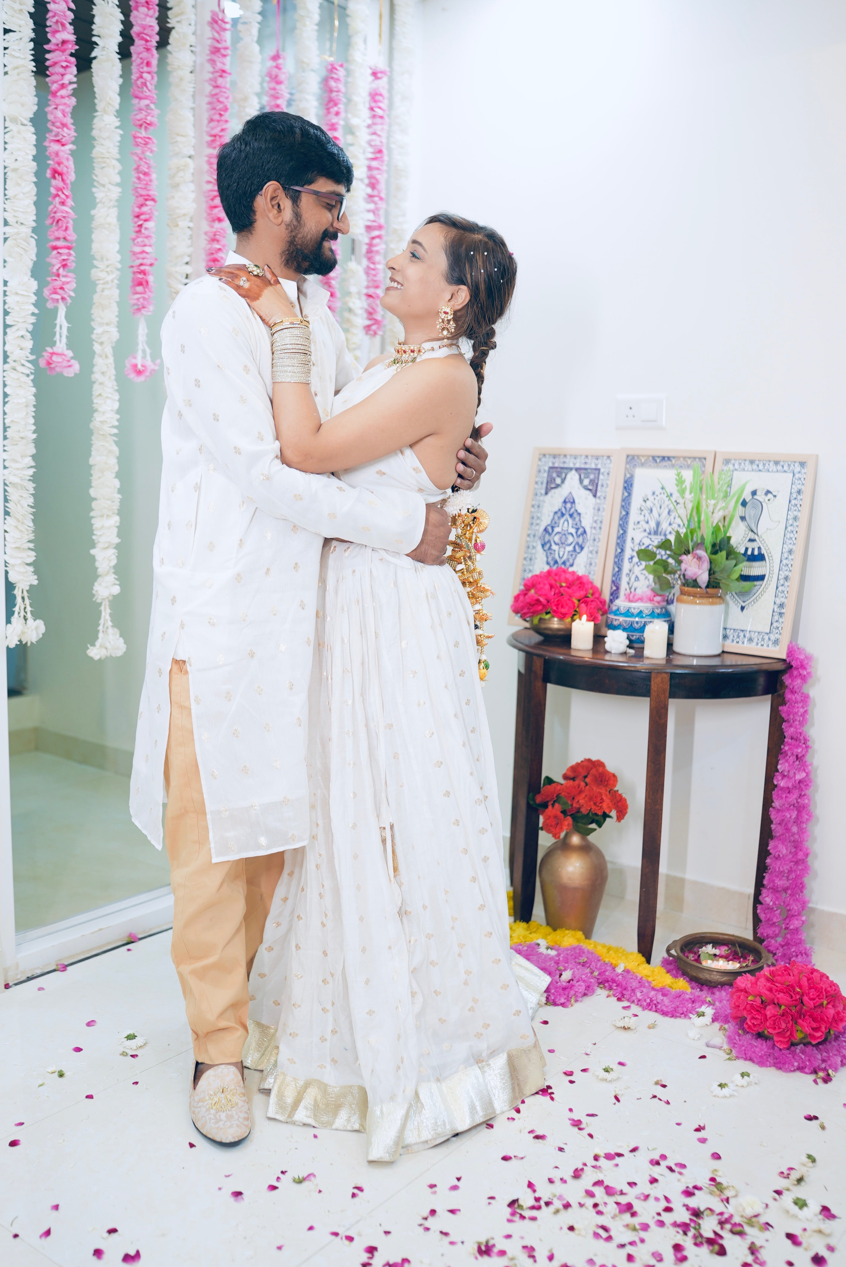 Ivory and Gold Lehenga Sets for Mother and Daughter | Kurta for Father and Son | Family Twinning Sets for Festivals and Wedding