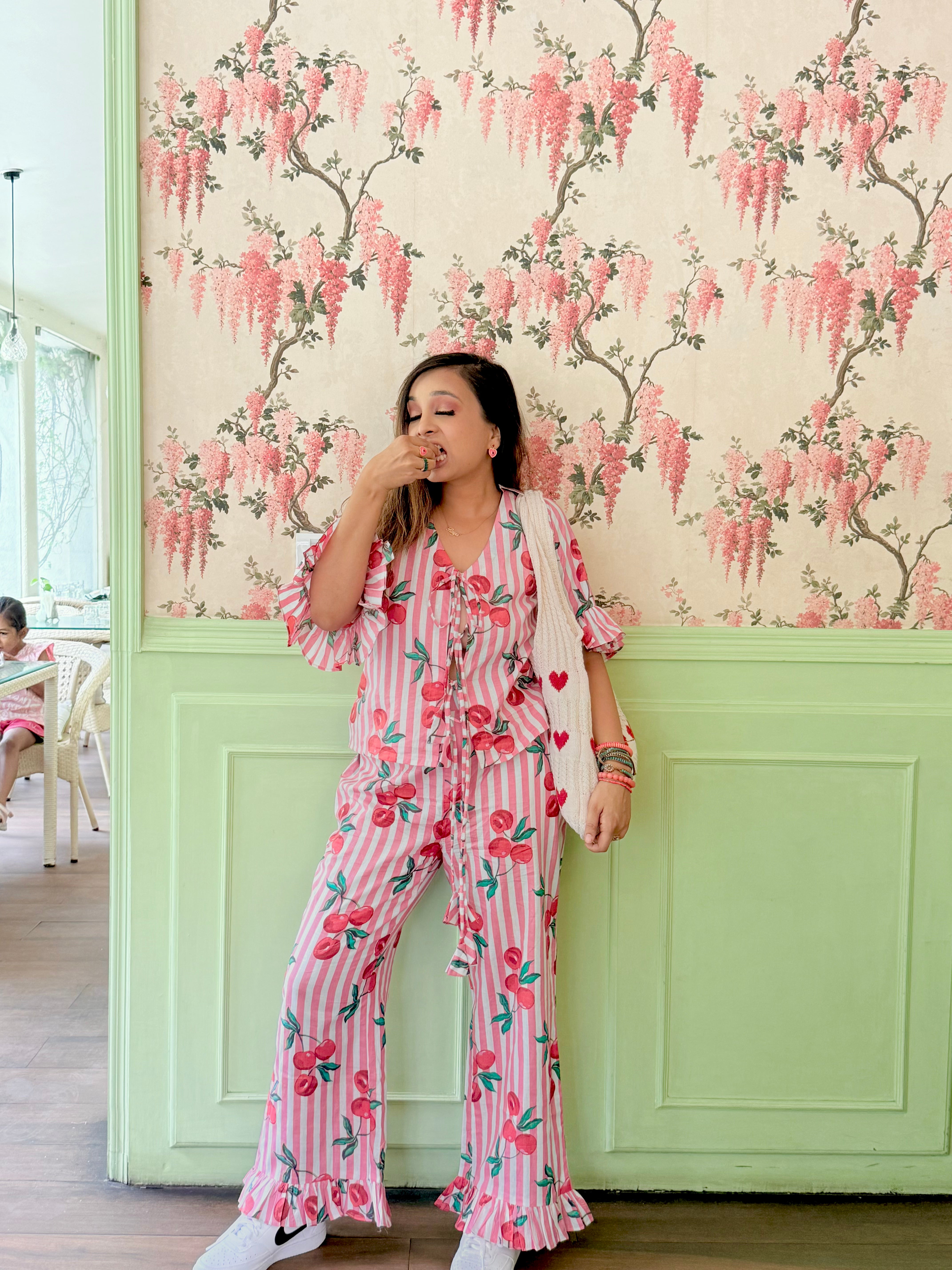 Cherry Blossom Print Cotton Co-ord Set from Mother & Daughter