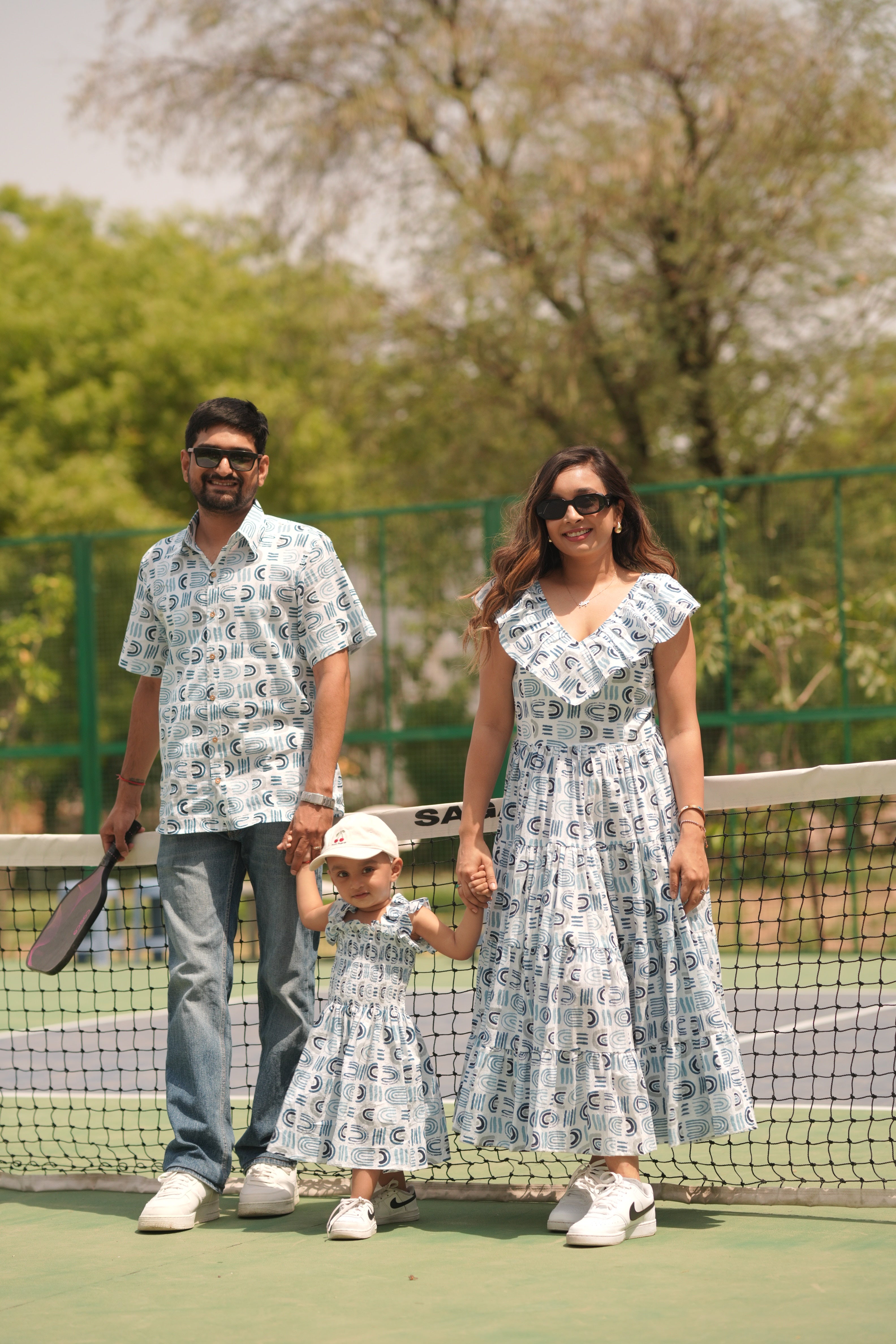 Indigo 100% cotton twinning sets for family | Summer cotton dresses