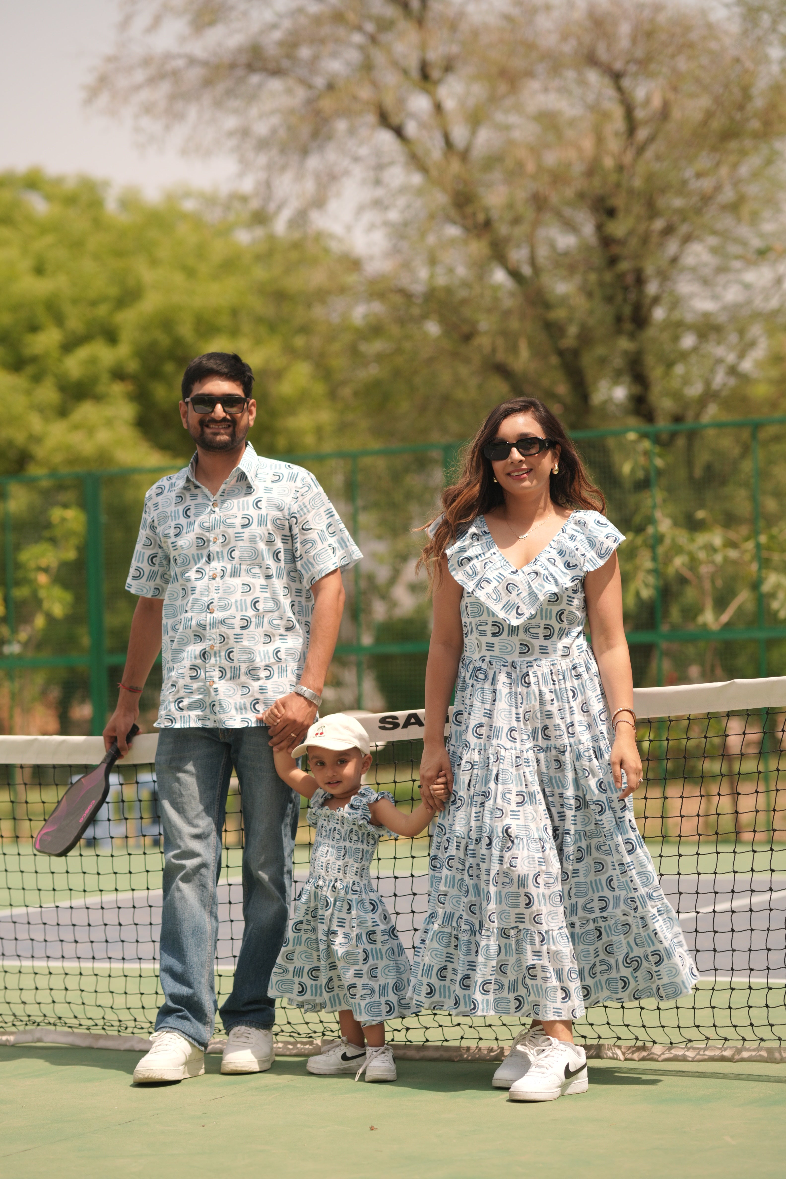 Indigo 100% cotton twinning sets for family | Summer cotton dresses