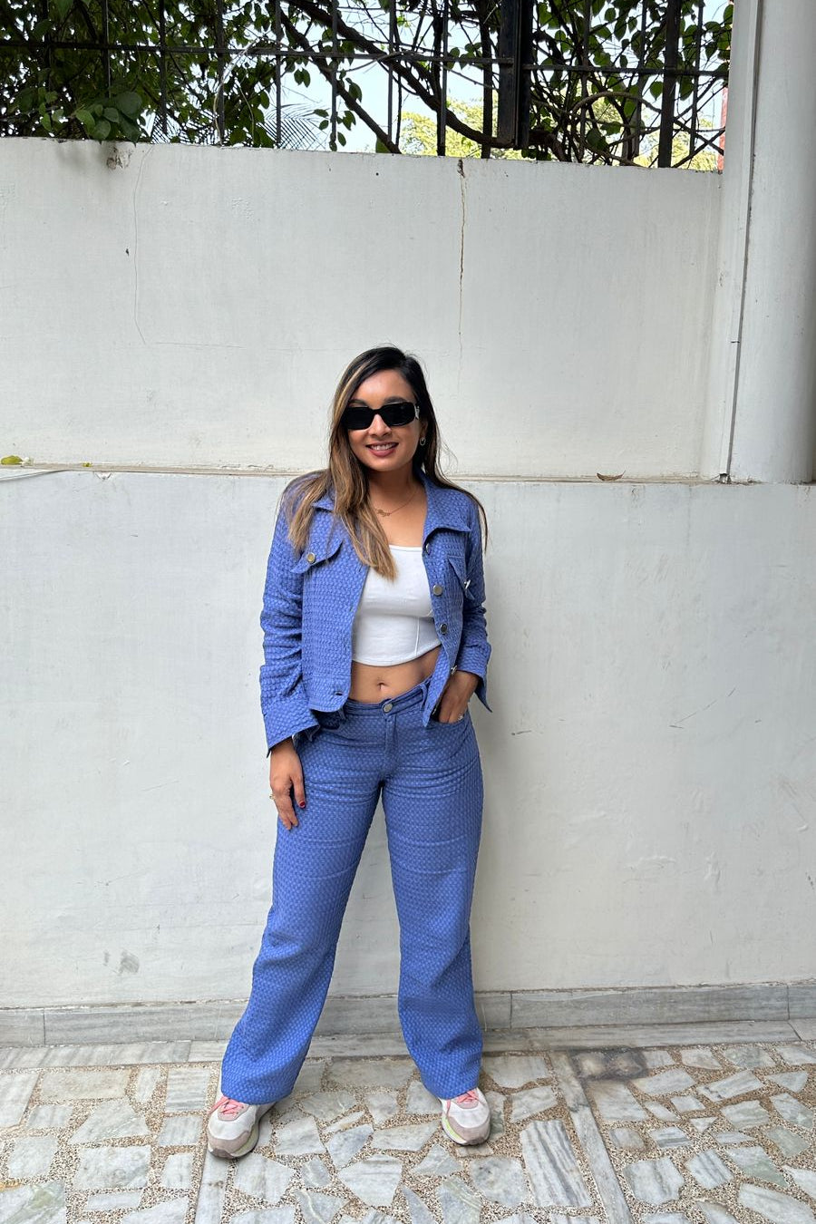 Blue Denim Co Ord Set Women (Jacket and Pant)