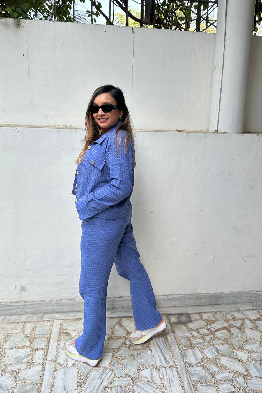 Blue Denim Co Ord Set Women (Jacket and Pant)
