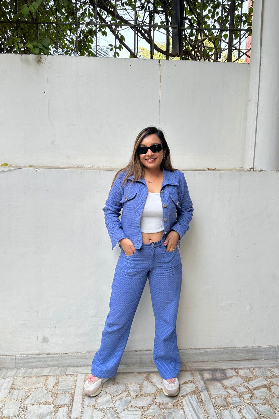 Blue Denim Co Ord Set Women (Jacket and Pant)