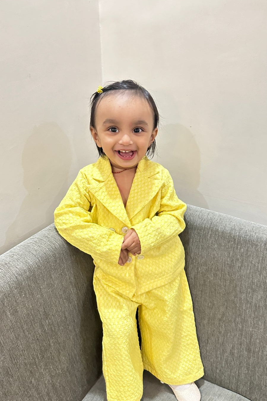 Yellow Co Ord Set Baby Girl (Blazer and Pant)