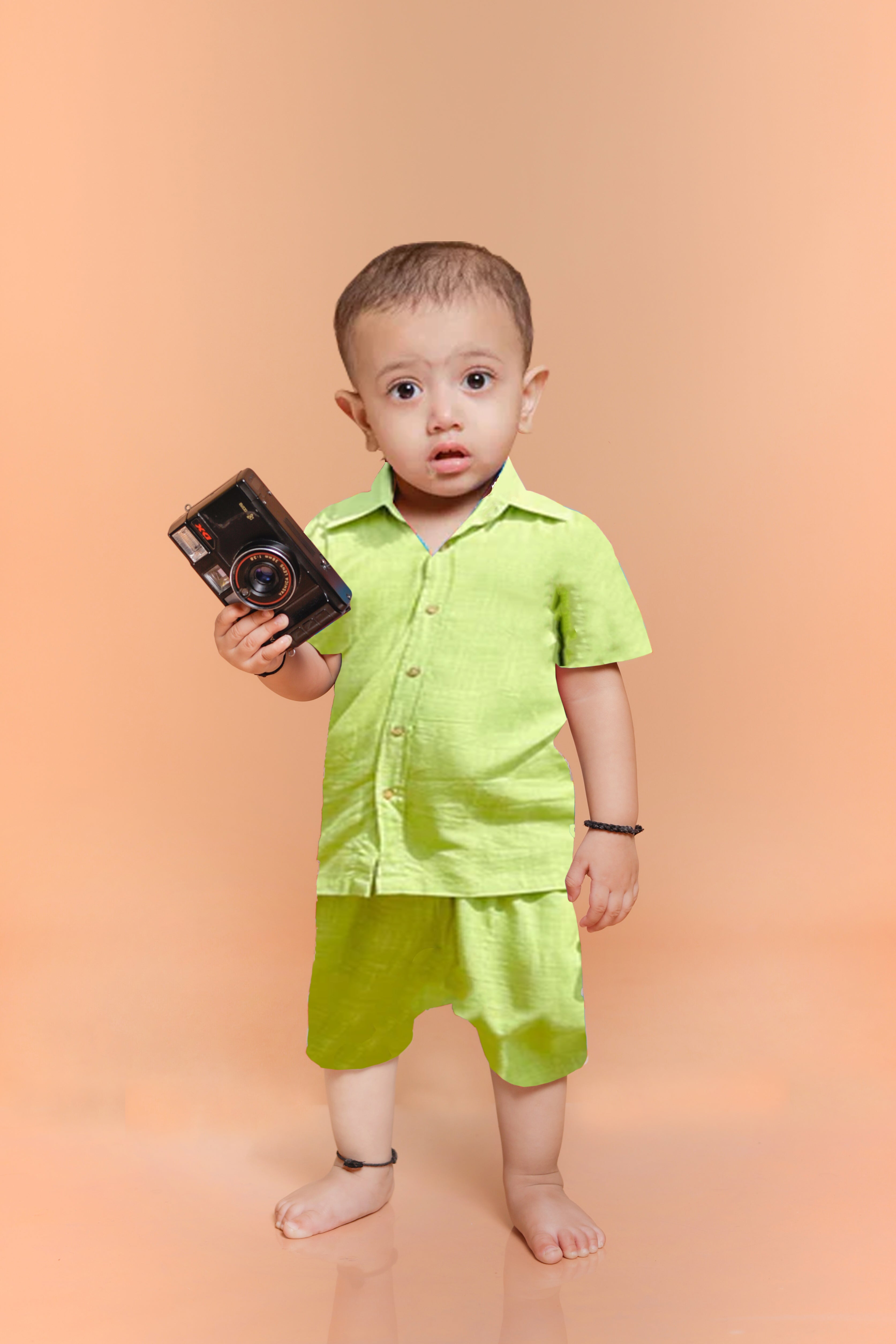 pista-green-baby-boy Coord Set (Shirt and Shorts)