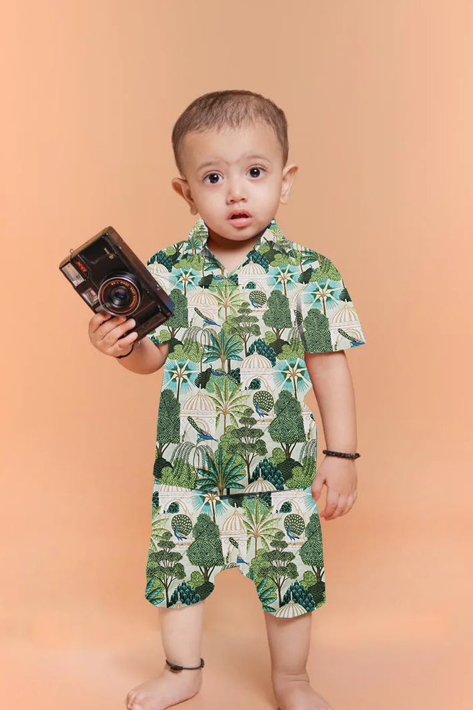 Heritage Peacock Print 100% Cotton Summer Twinning Sets for Family