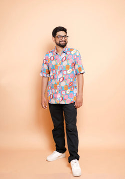 Dragon Fruit Half Sleeves Shirt for Men