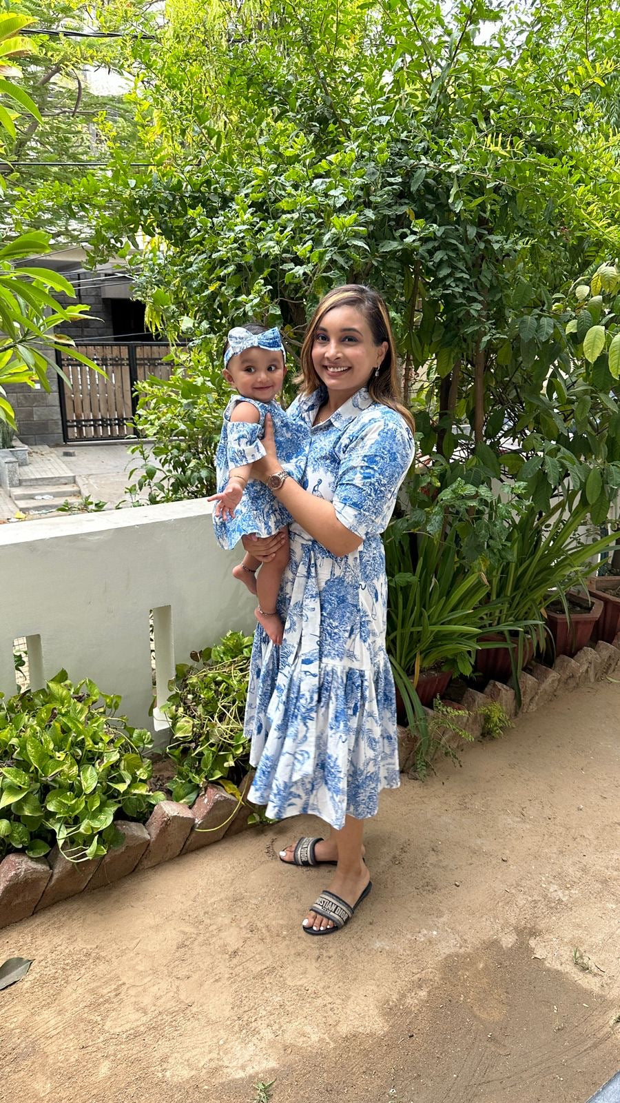 Blue & White Jungle Print Family-Twinning-Sets