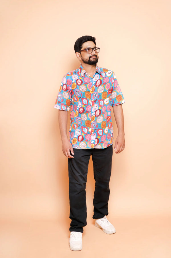 Dragon Fruit Half Sleeves Shirt for Men