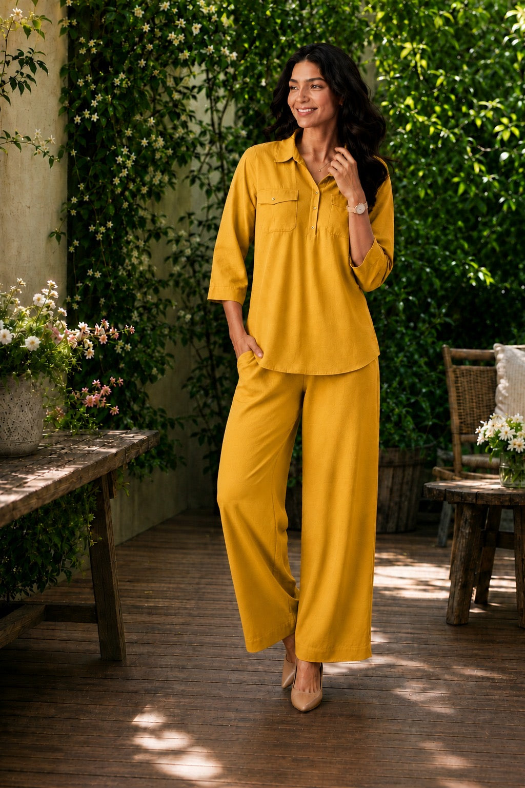 Women Solid Coordsets for Office Wear
