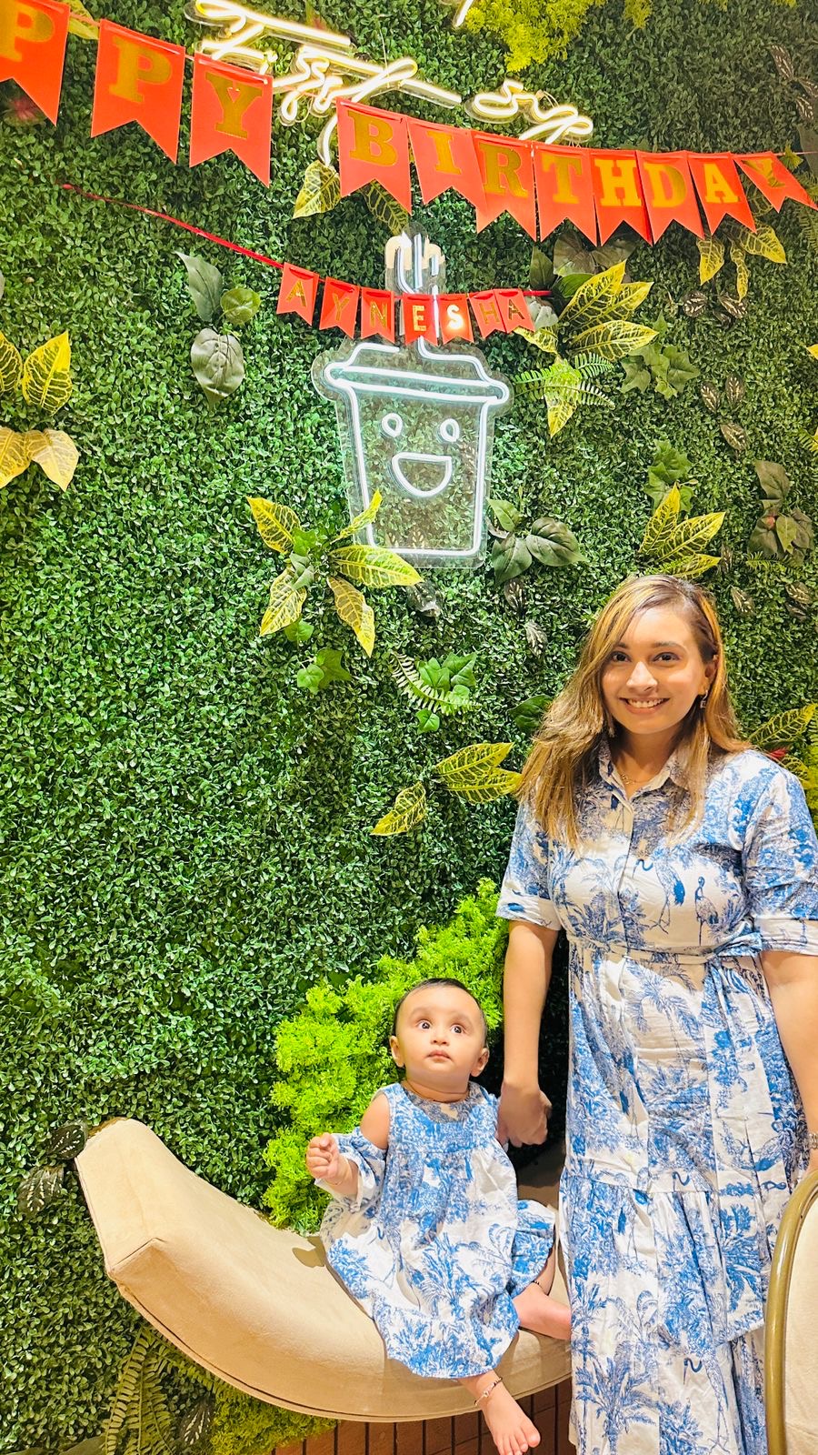 Blue & White Jungle Print Family-Twinning-Sets