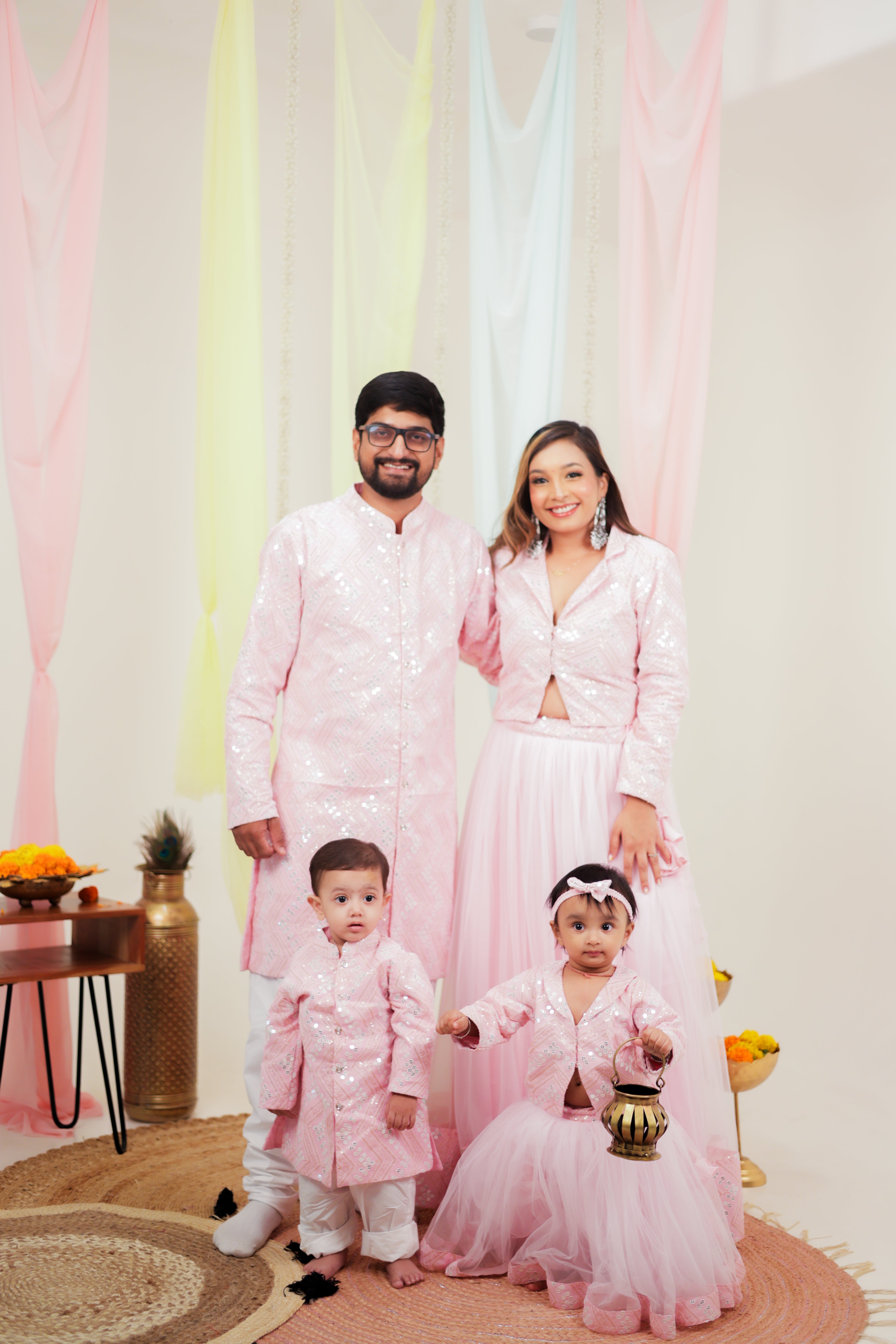 Shahi Gulab Pink Family-Twinning-Sets