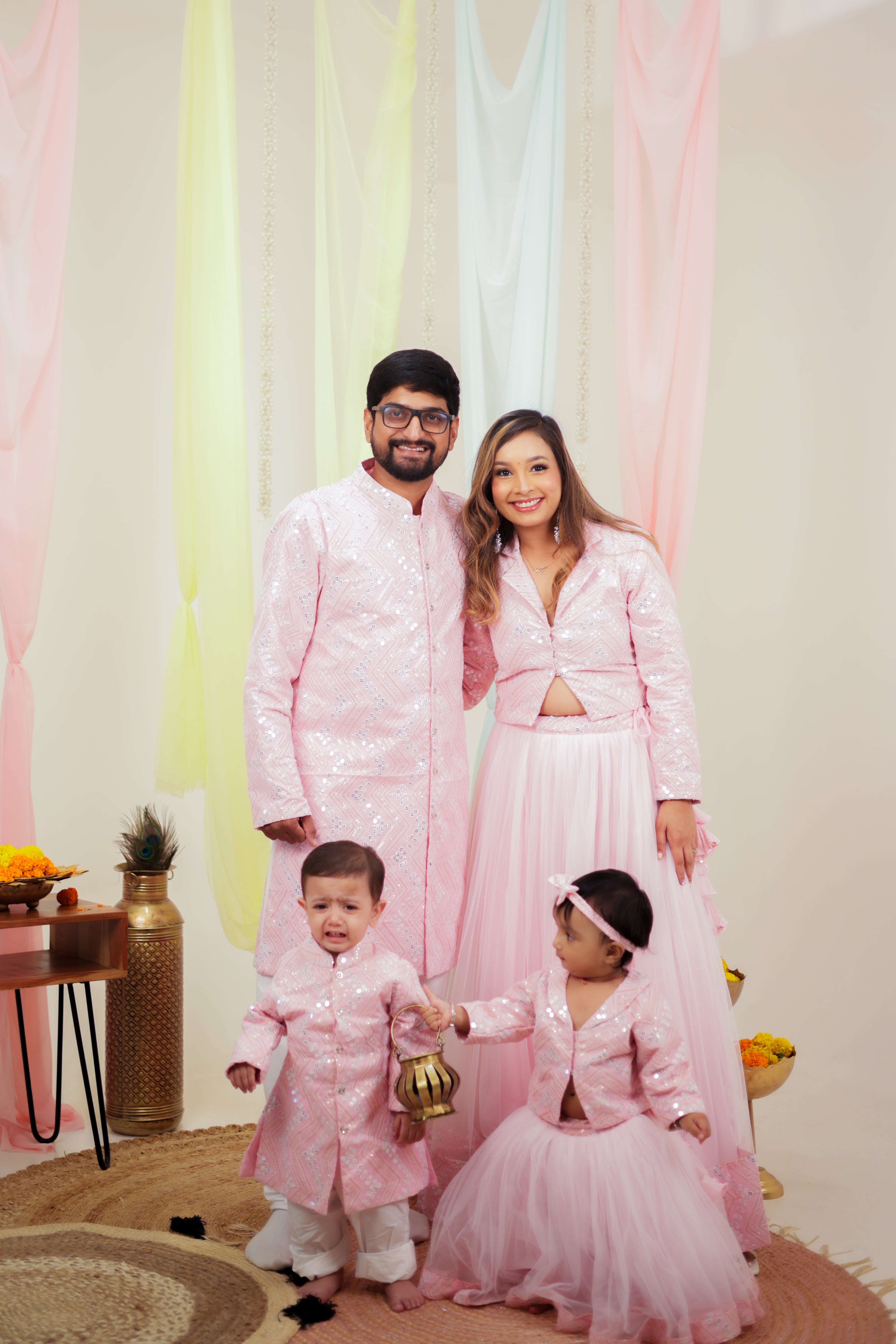 Shahi Gulab Pink Women Net and Sequin Lehenga Choli