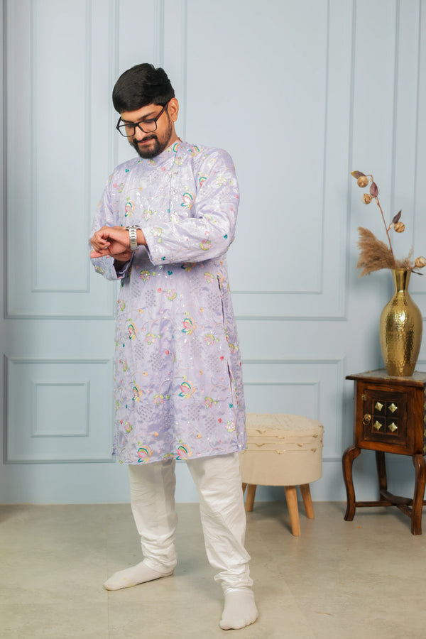 Regal Jamun Kulfi Sherwani & Pant Set for Men | Perfect for Festive Occasions