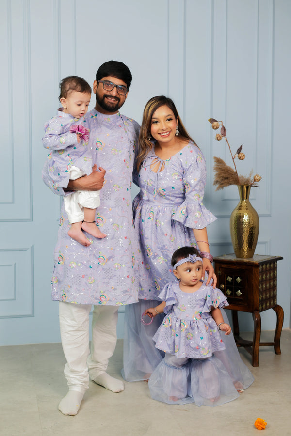 Jamun Kulfi Twinning Family Outfits | Ideal for Festivals & Weddings