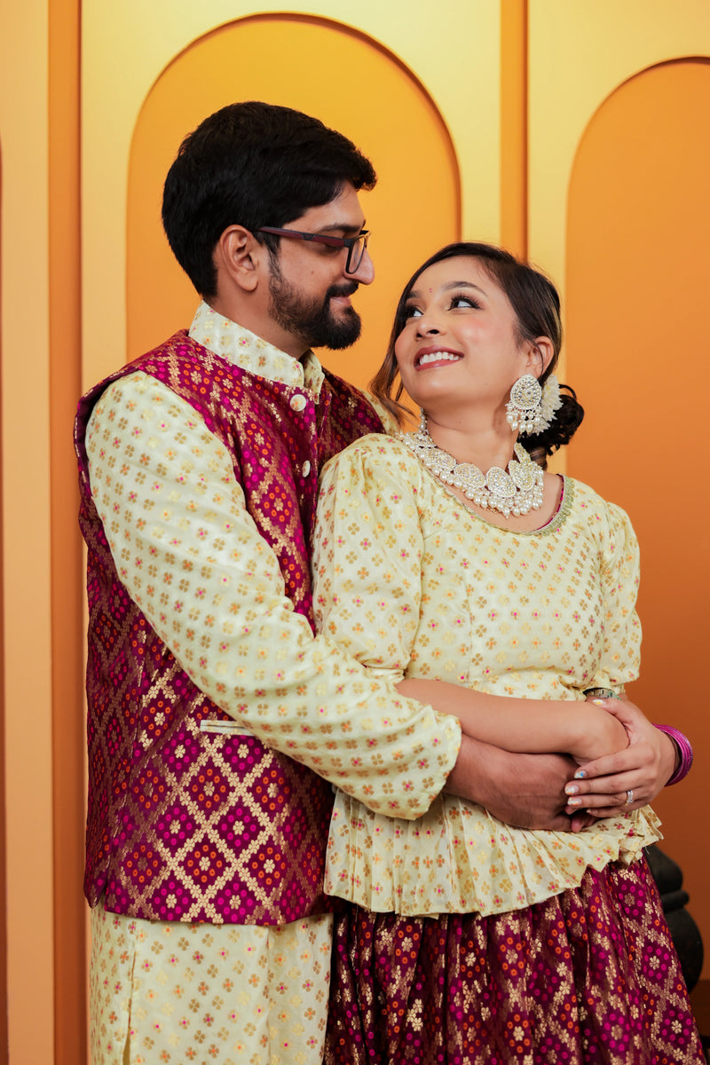 Pista Barfi Silk Twinning Outfits for Family Combo | Matching Festive & Wedding Attire