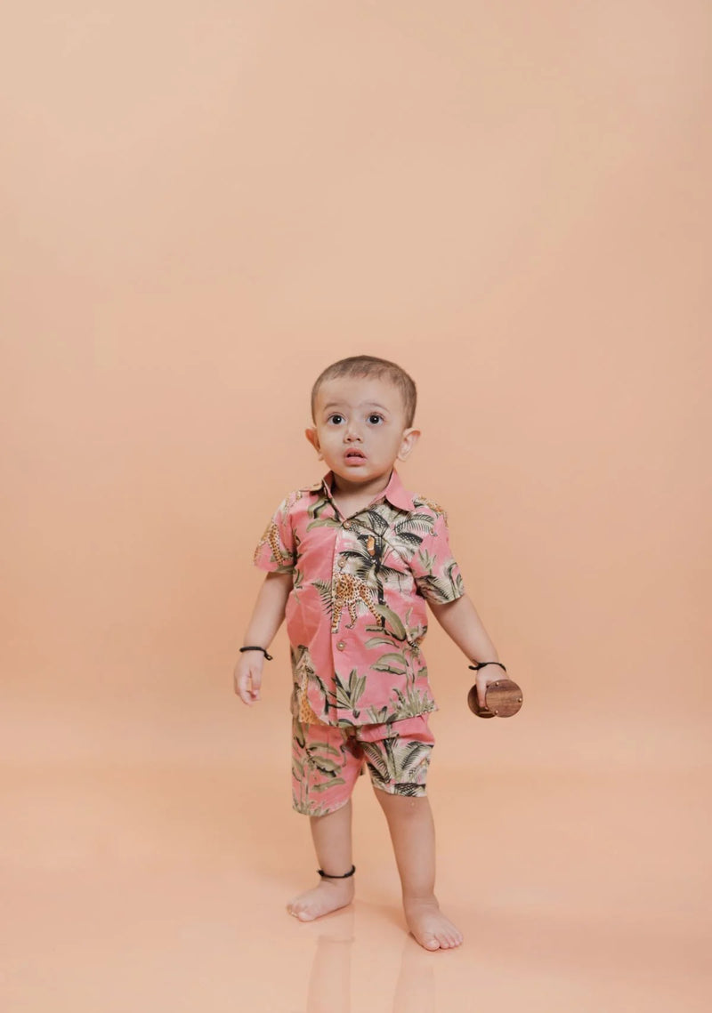 Pink Jungle Print Matching Outfits for Family | Stylish Twinning Combo Set