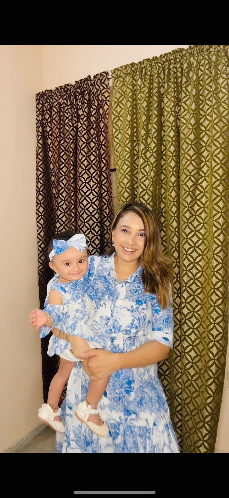 Blue & White Jungle Print Family-Twinning-Sets