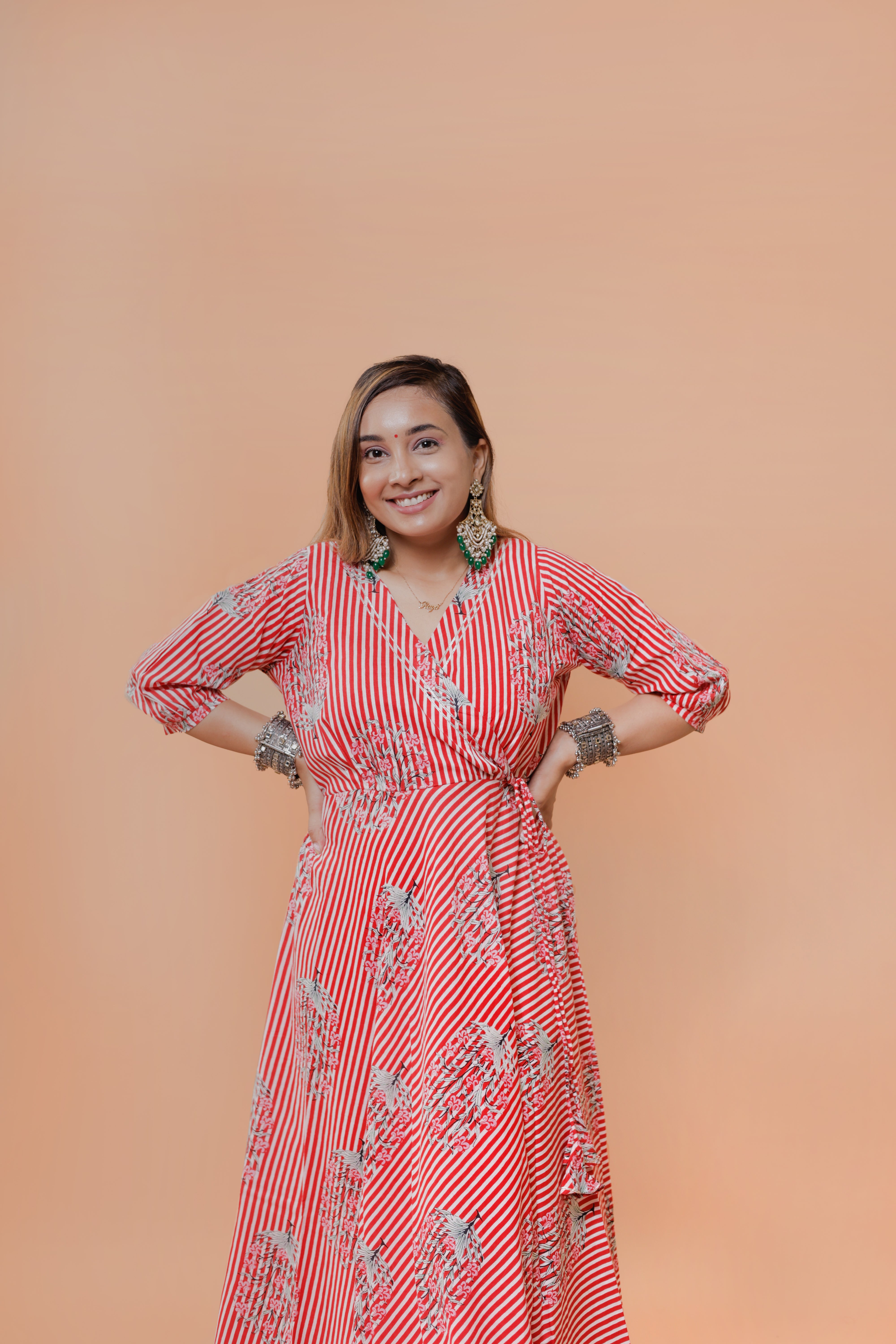 Red Anarkali Family-Twinning-Sets