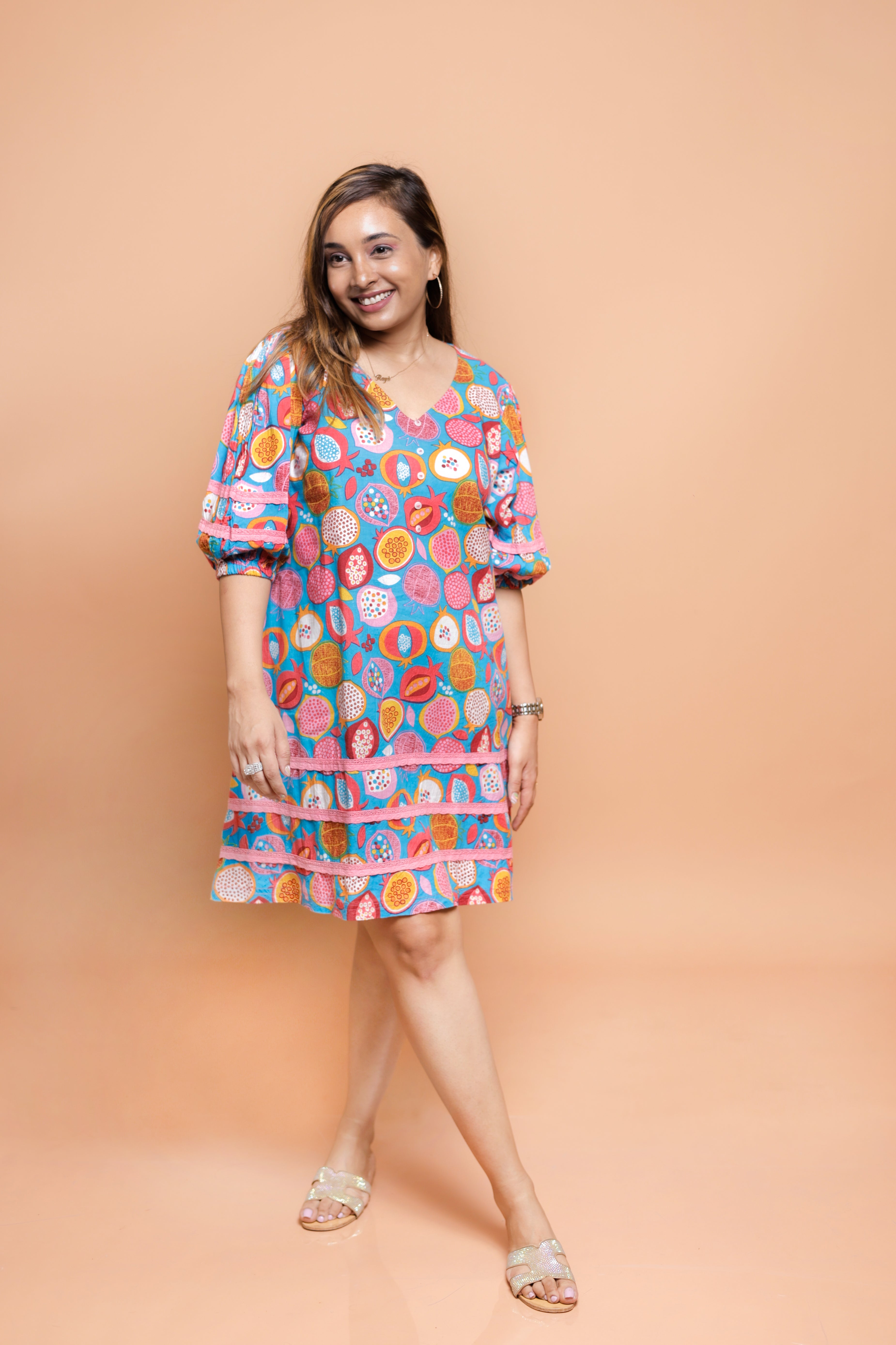 Dragon Fruit Print Design Sets Women A-line Dress