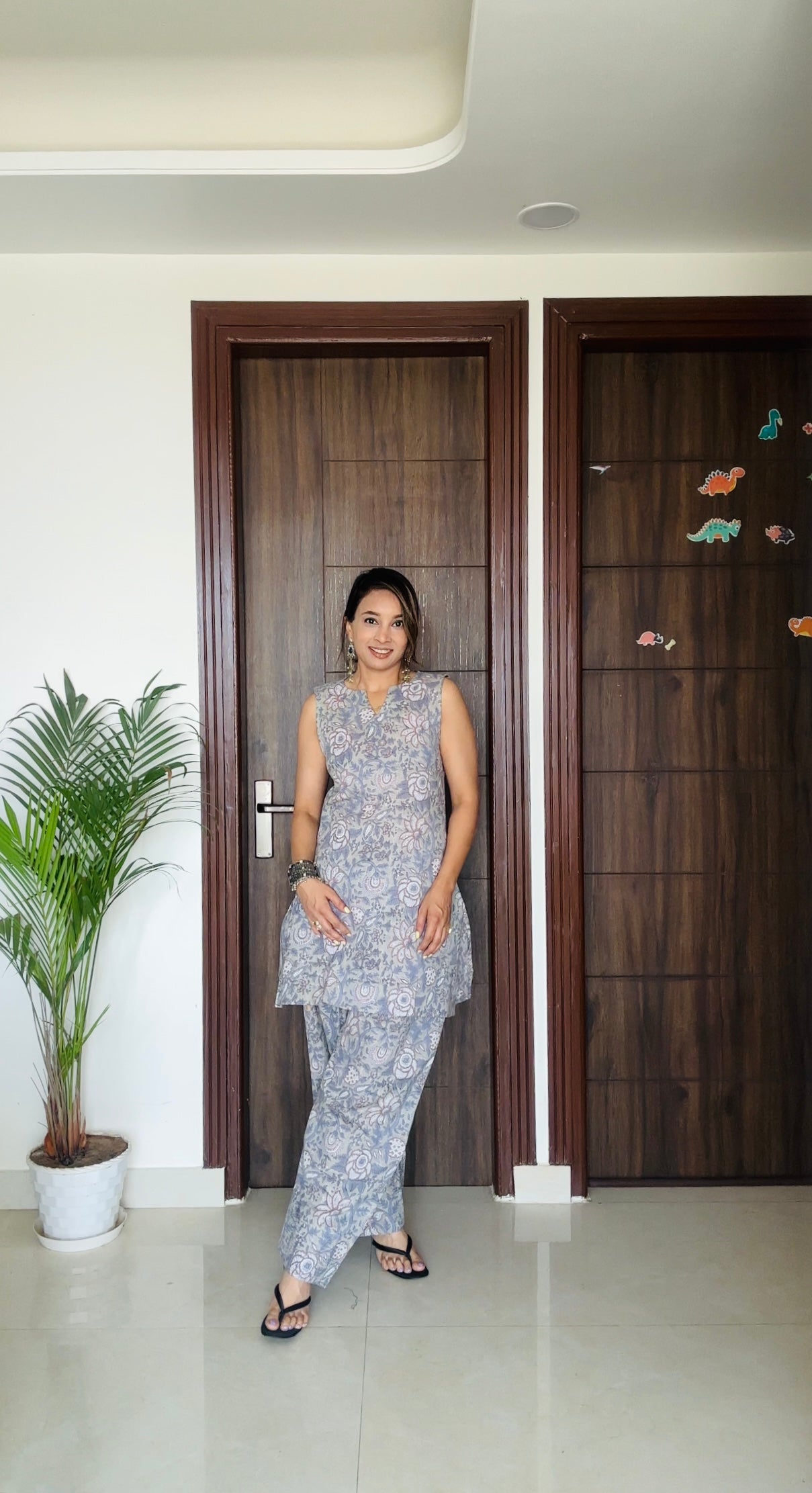 The Gulzar Cotton Block Print Farsi Salwar | 100% cotton | Breathable in Summers | Elastic Waist